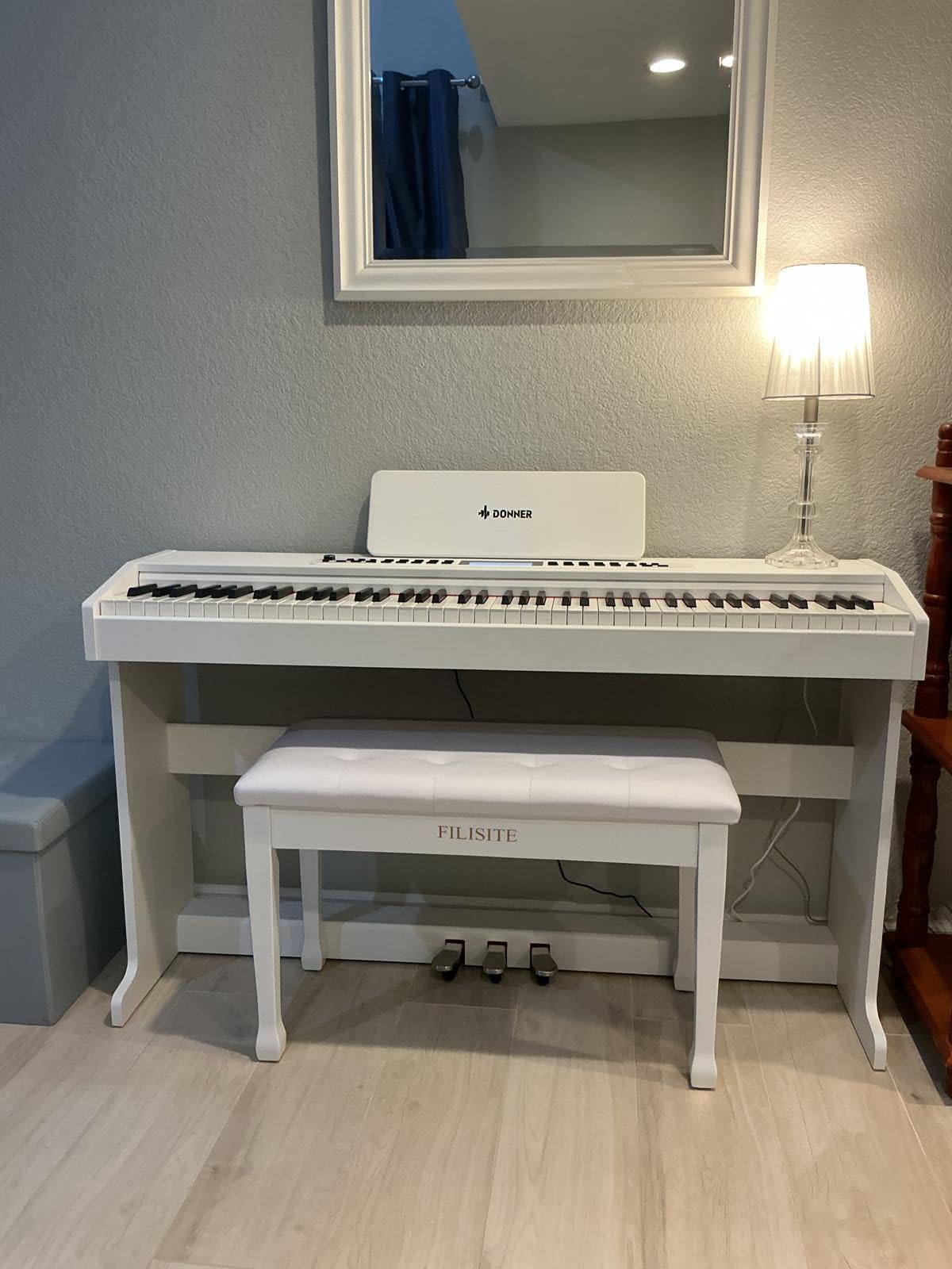 Donner DDP-95 Digital Piano with 88 Key Weighted Keyboard, Wireless Connection, 4.3-inch LCD, Recording, 610 Tones and 600 Rhythms, Black customer photo 2
