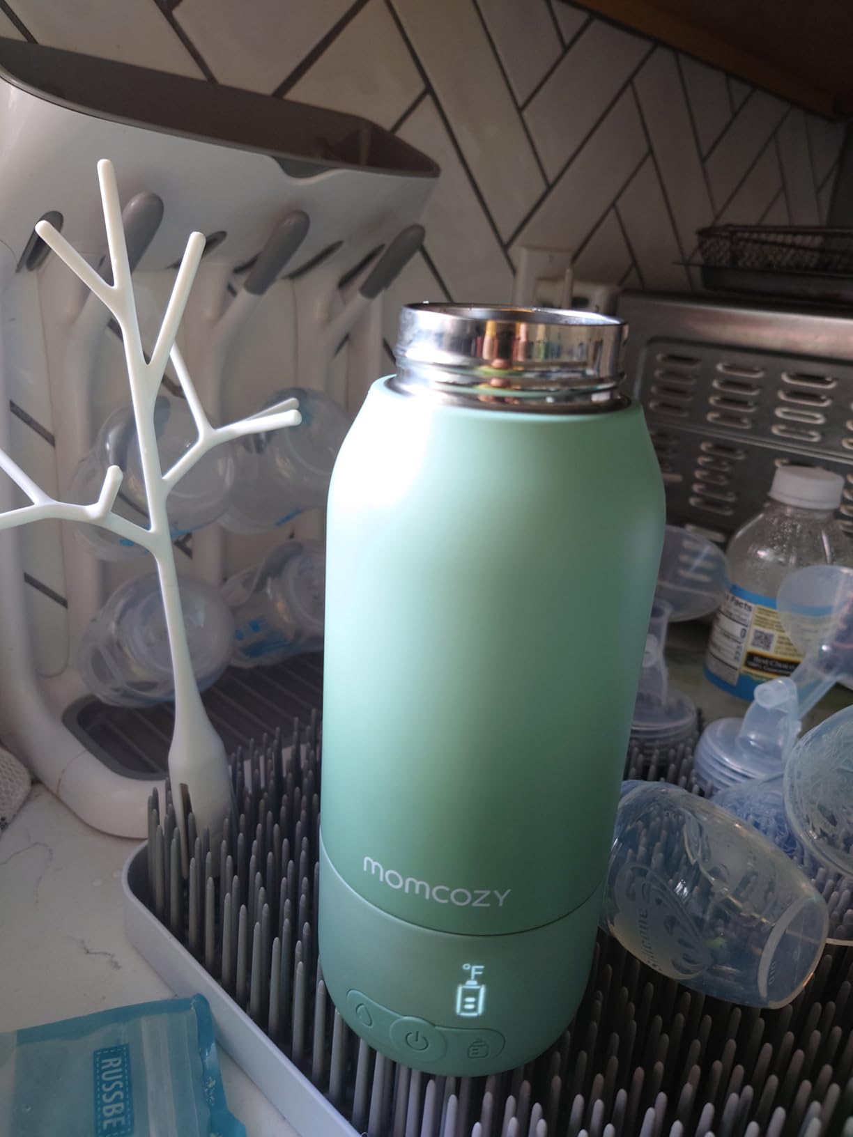 Momcozy Portable Bottle Warmer for Breast Milk, Baby Travel Essentials | Fast Heating with Nutrients Preserved, Precise Temp Control, Dual Heating Modes for Breast Milk & Water, 17OZ Large Capacity customer photo 2