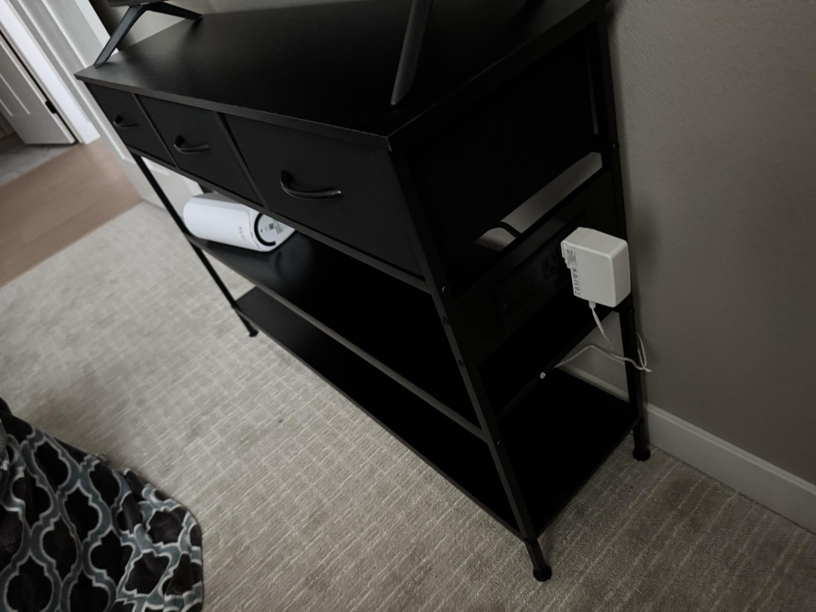Lulive Entryway Table with Outlets, 3 Fabric Drawers, 43 in Console Table with 2 USB Ports and Adjustable Feet customer photo 1