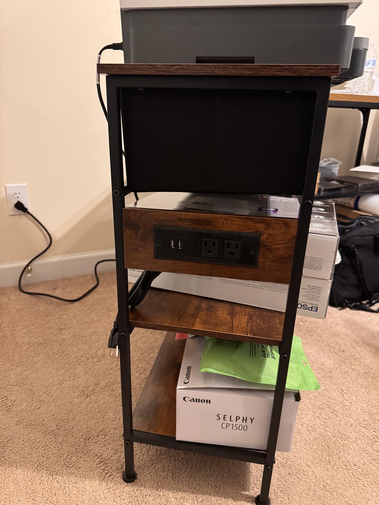 Lulive Entryway Table with Outlets, 3 Fabric Drawers, 43 in Console Table with 2 USB Ports and Adjustable Feet customer photo 2
