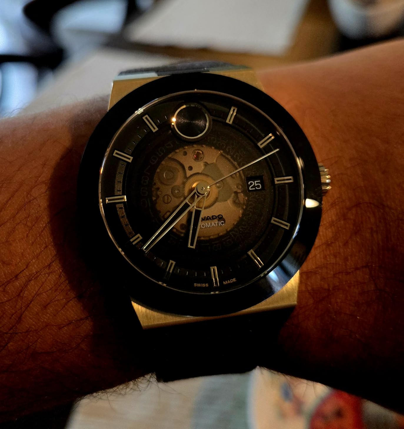 Movado Bold Fusion Men's Luxury Automatic Watch - Swiss Self-Winding Movement, Fabric Rubber Strap, Water Resistance 50 Meters (5ATM) customer photo 1