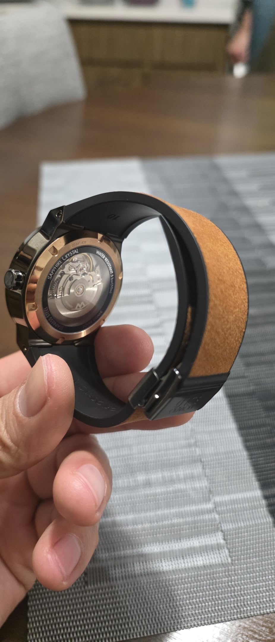 Movado Bold Fusion Men's Luxury Automatic Watch - Swiss Self-Winding Movement, Fabric Rubber Strap, Water Resistance 50 Meters (5ATM) customer photo 2