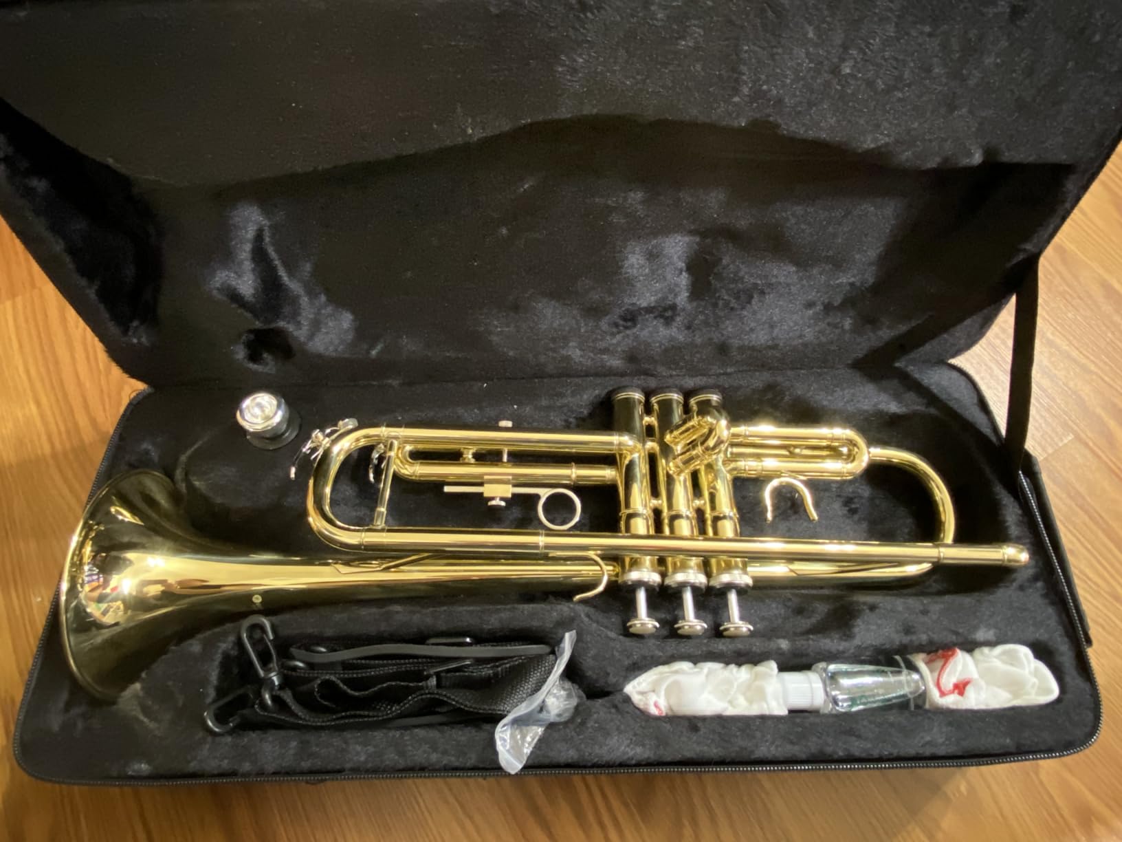 Eavnbaek Bb Standard Trumpet Instrument Brass Student Trompeta Trumpet Set | Portable Hard Case Cleaning Kit 7C Mouthpiece and Gloves, School Band Approved Practice Trumpet Kit For Student Beginners customer photo 2