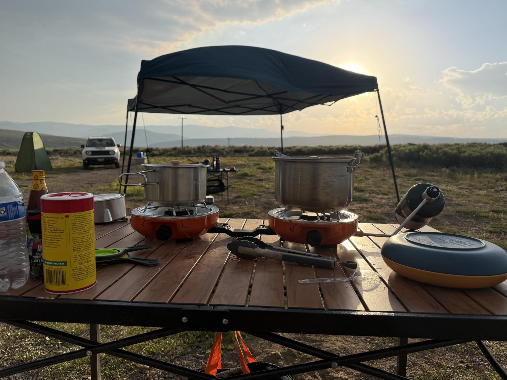 Portable Outdoor Adjustable Height Camping Table, Large for 2-6 Person | Foldable Roll-up Aluminum Camp Table with Carry Bag for Picnic, Camp, RV & Travel, Sturdy, Stable, Loads 220 Lbs customer photo 1