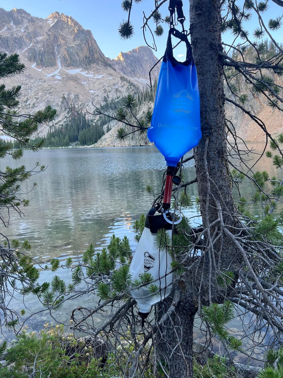 Gravity Water Filtration System – 2 High Capacity Lightweight Hanging Bags for Backpacking, Camping, Survival, Hiking, Hunting - Dirty, Clean Water Bags, Water Filter and Cleaning Plunger Included customer photo 2