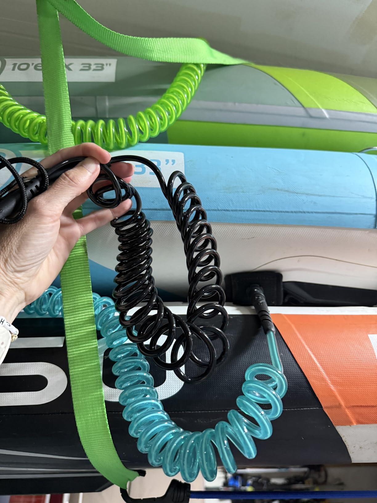 Abahub Coil SUP Leash, 10 ft Coiled Paddle Board Leashes, 5/7mm Legrope Strap | Paddle Board Ankle Strap, Durable, No-Tangle, Anti-Slip customer photo 1