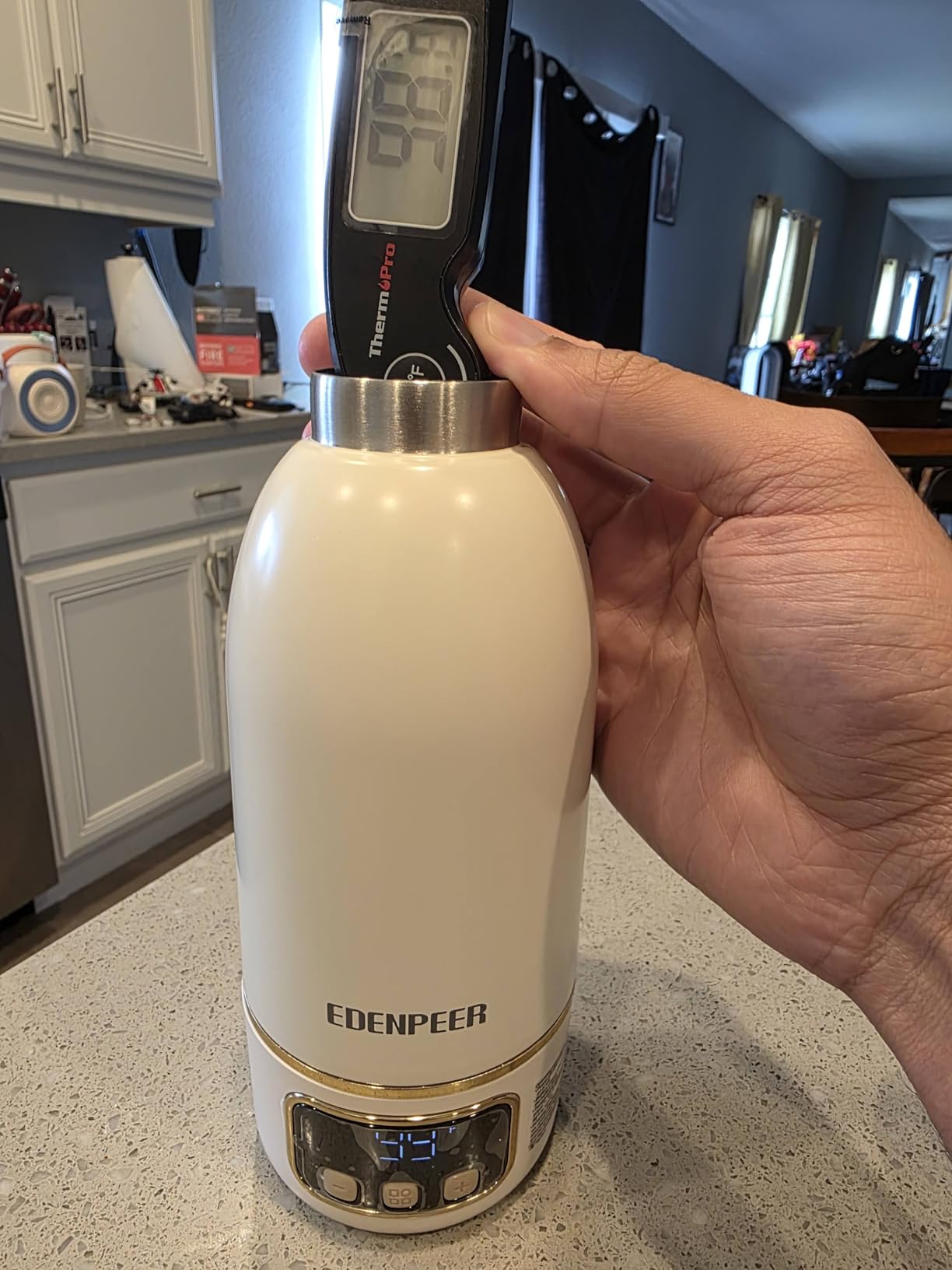 Portable Bottle Warmer for Travel, Heats for Breastmilk & Formula & Water | Precise Temp Control 2X Faster Heating 17 OZ Milk Warmer On the Go Long Battery Life Leak-Proof for Travel & Home Baby Gift customer photo 1