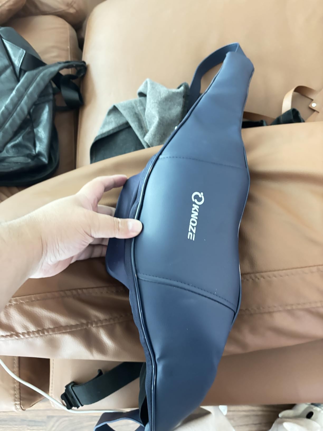 KNQZE Cordless Neck Massager for Pain Relief Deep Tissue with Heat, Upgraded Graphene Heating, 4D Shiatsu Deep Kneading Massage for Shoulder, Back, Hands-Free Straps customer photo 2