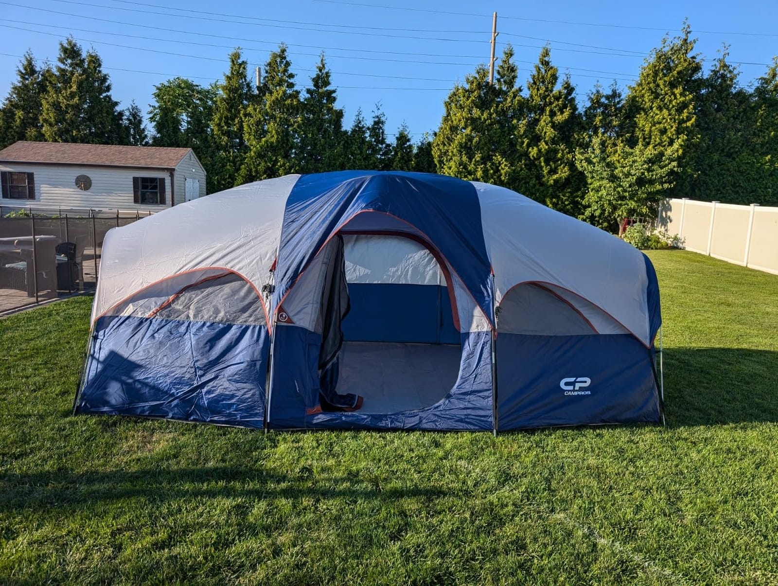 CAMPROS CP 8 Person Camping Tent, Room Divider, Rainfly, Weather Resistant, Family tent with 5 large mesh windows, double-layer design, 14' x 9' x 72''(H) customer photo 1