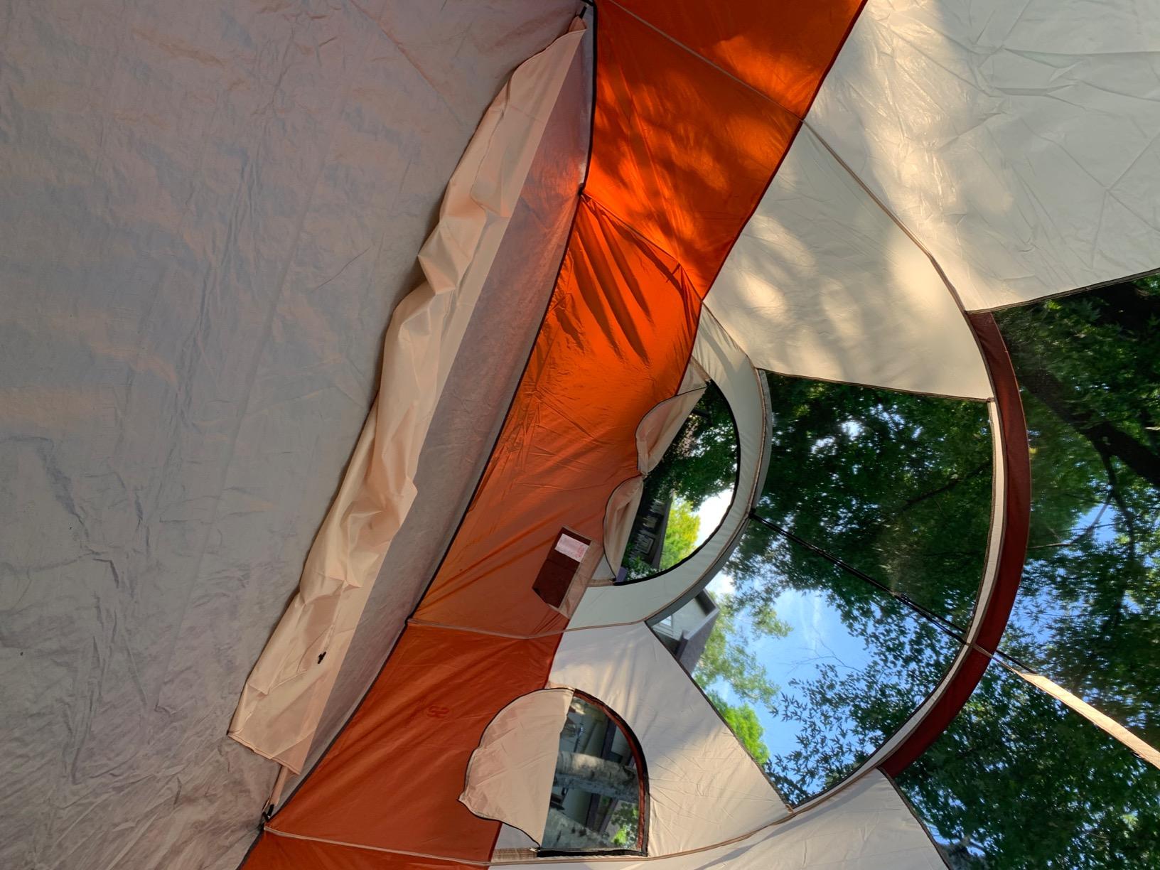 CAMPROS CP 12 Person Camping Tent, 3-Room Family Tent, Rainfly, Waterproof | Windproof double-layer design with 2 divider curtains, 6 large mesh windows, easy setup, and a carry bag, 20' x 9' x 72