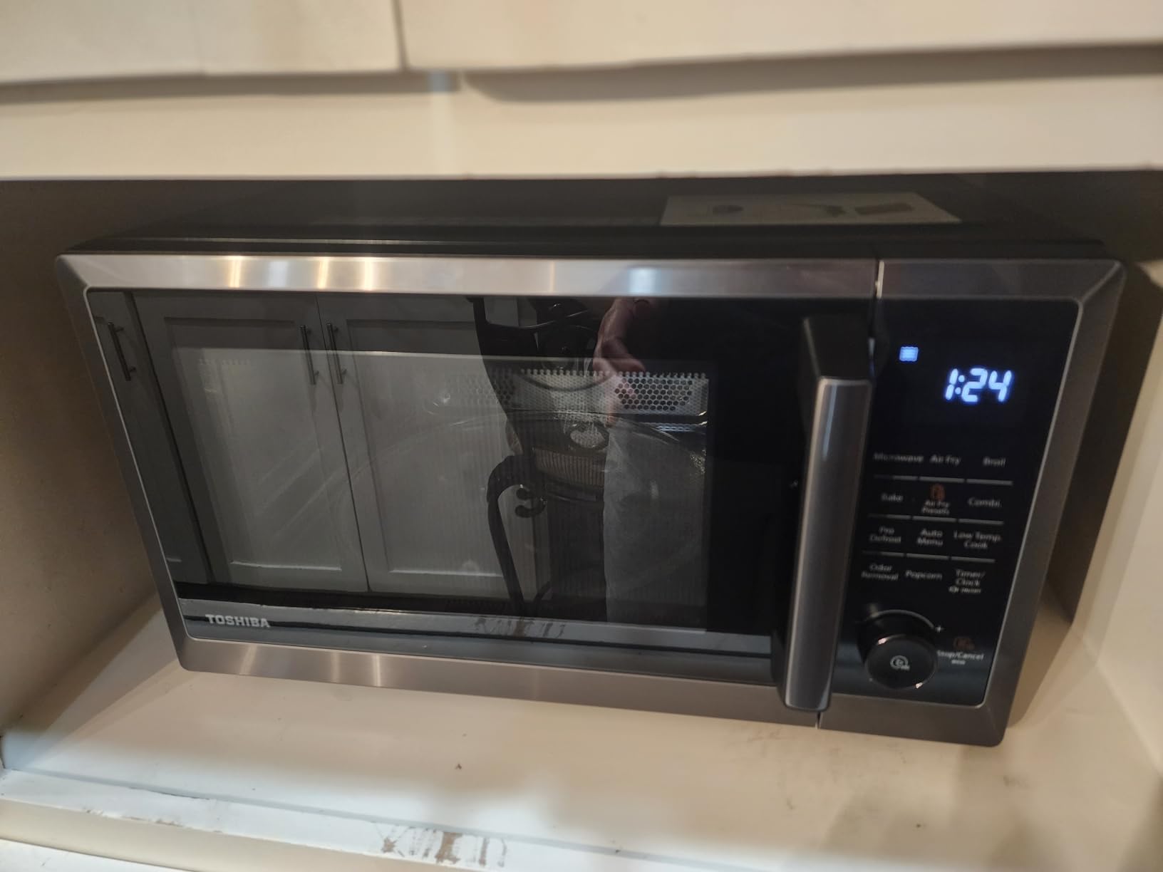 TOSHIBA Air Fryer Combo 8-in-1 Countertop Microwave Oven, with Convection, Broil, Odor Removal Mode, 12.4
