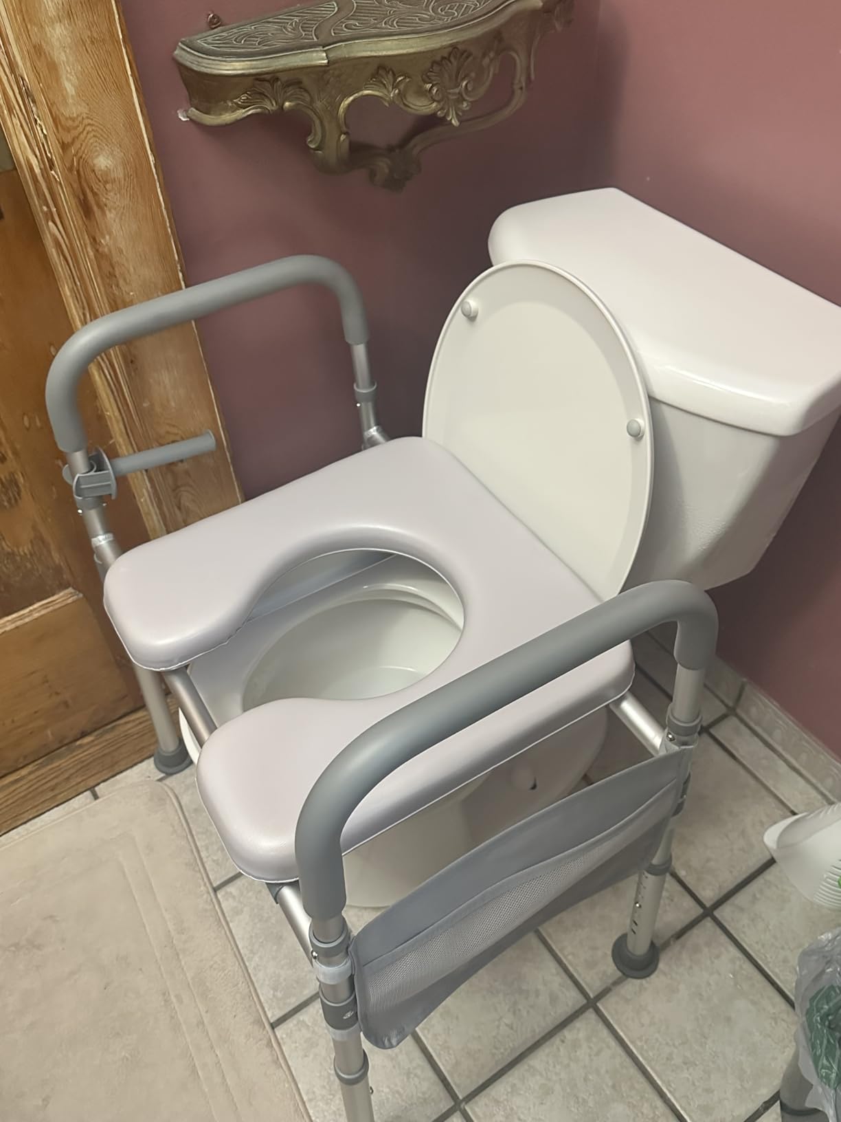Raised Toilet Seat with Handles - Toilet Riser for Seniors - Adjustable Height & Width Commode Chair - 500 lbs Capacity customer photo 1