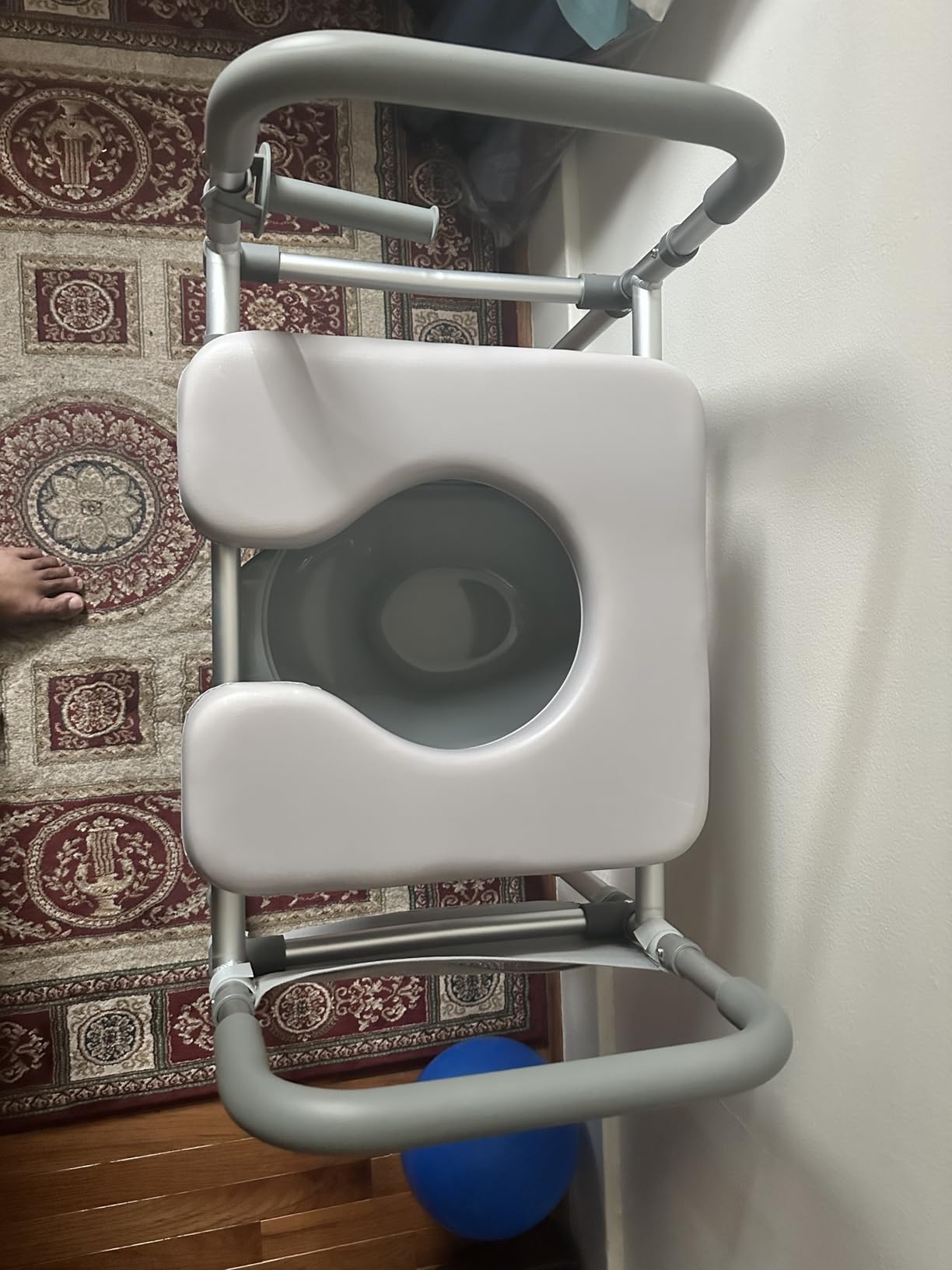 Raised Toilet Seat with Handles - Toilet Riser for Seniors - Adjustable Height & Width Commode Chair - 500 lbs Capacity customer photo 2