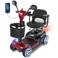 20 Miles 4 Wheels Mobility Scooter for Seniors/Adults Up to 300LBS, 350W Electric Wheelchair Detachable Lithium Battery, Dual Baskets, Rotating Seat, with Taillight, USB Charging, Red 18AH customer photo 1