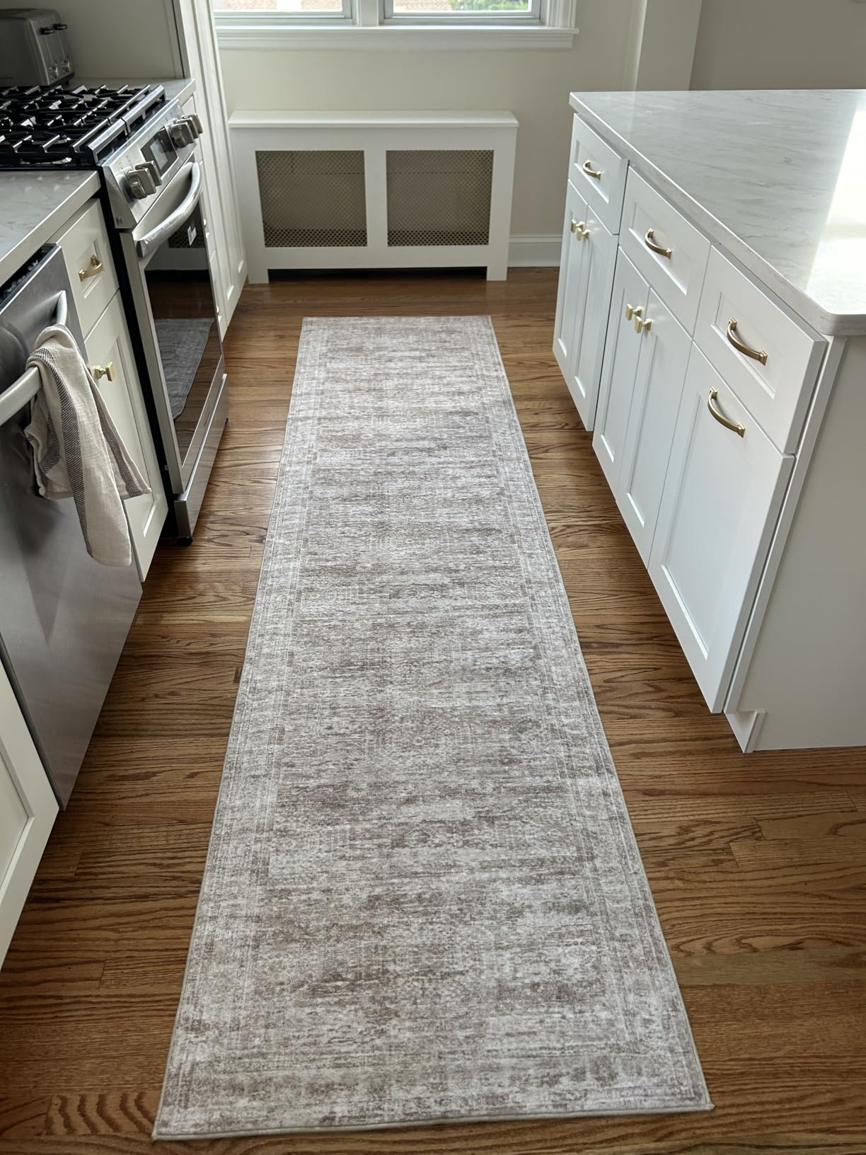 2x8 Runner Rug Non Slip,Washable Hallway Runner Rug,Beige | Neutral Rugs for Kitchen,Entryway,Bedroom,Bathroom,Nursery Room,Thin,Soft Runner Rug,Stain Resistant Indoor Carpet customer photo 2