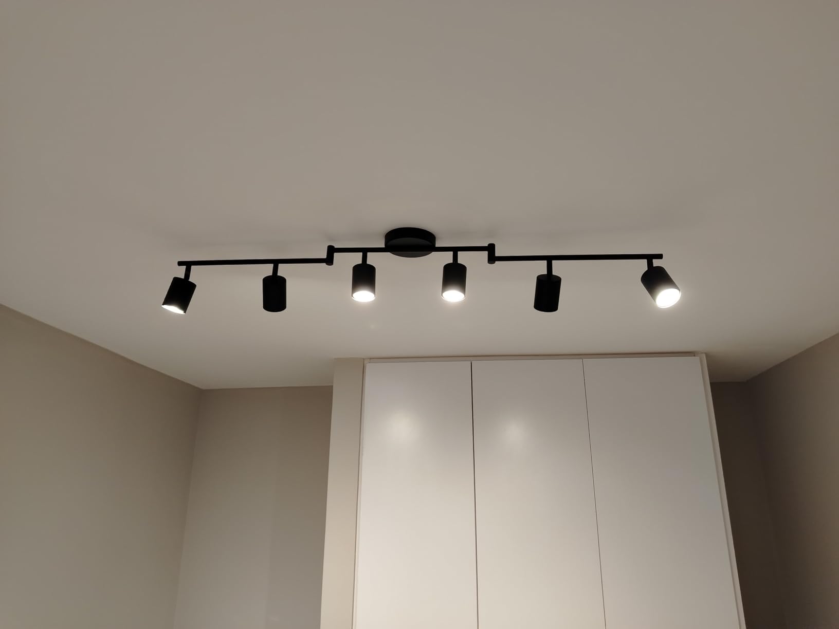 AUQUEE 8 Light Track Lighting Fixtures Ceiling, Matte Black Kitchen Track Lighting Fixtures, Rotatable Light Heads, Adjustable Modern LED Track Lights for Kitchen/Hallway, No GU10 Bulb customer photo 1