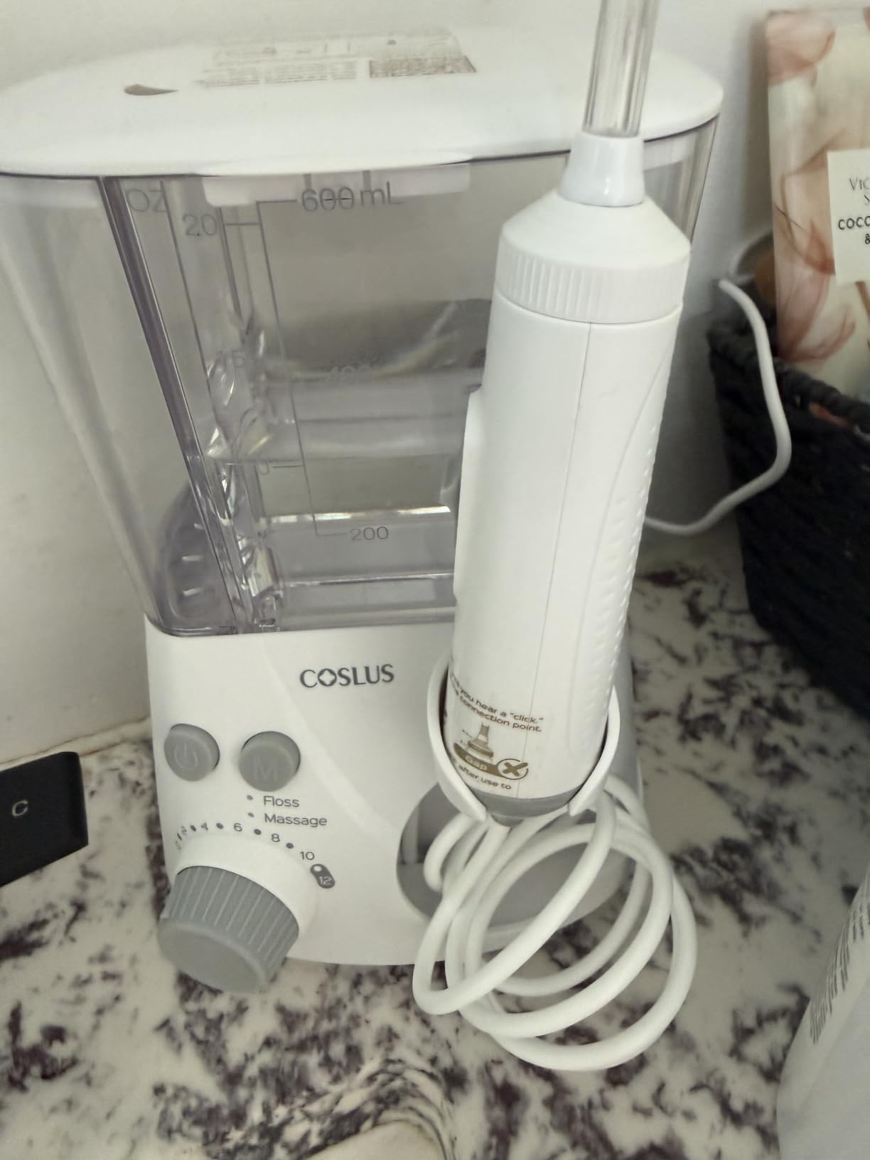 COSLUS E2 Advanced Water Flosser for Teeth: 2 Modes & 12 Pressure Settings Electric Dental Pick for Orthodontic, Braces, Sensitive Gums customer photo 1