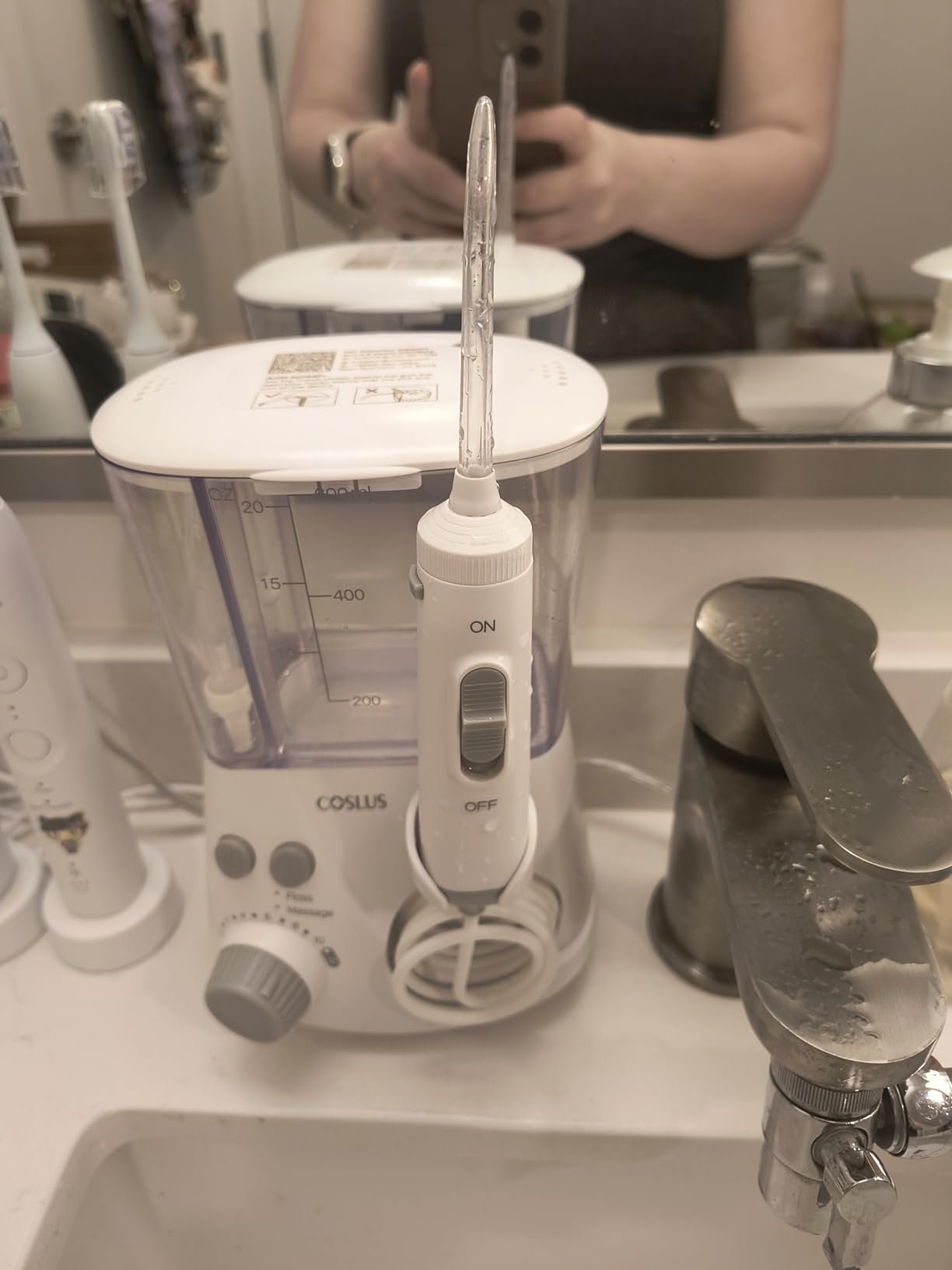 COSLUS E2 Advanced Water Flosser for Teeth: 2 Modes & 12 Pressure Settings Electric Dental Pick for Orthodontic, Braces, Sensitive Gums customer photo 2