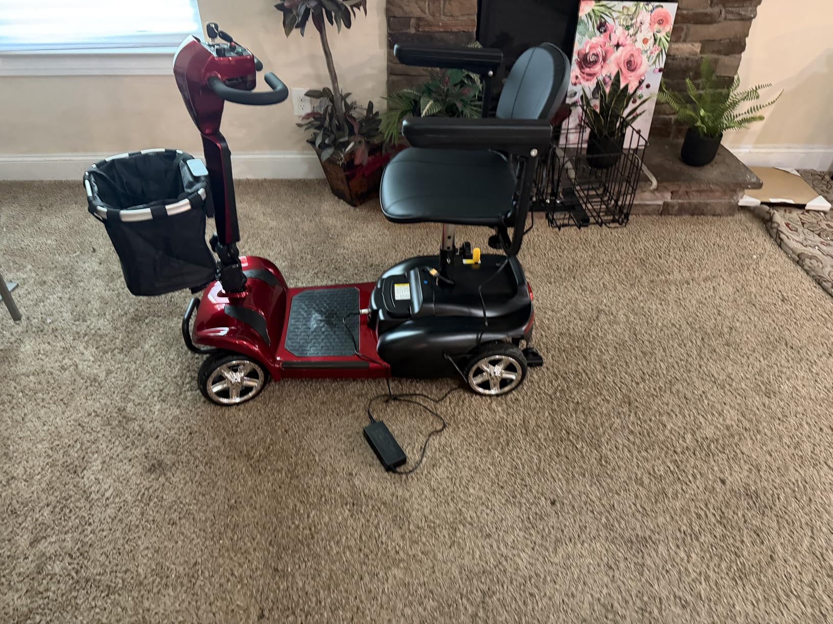 Mobility Scooter for Seniors & Adults, 4 Wheel Foldable Scooter | Powered Mobility Scooters With Removable Lithium Battery, 20/35/45 Miles Range, Dual Baskets for Storage, GPS Tracker customer photo 2