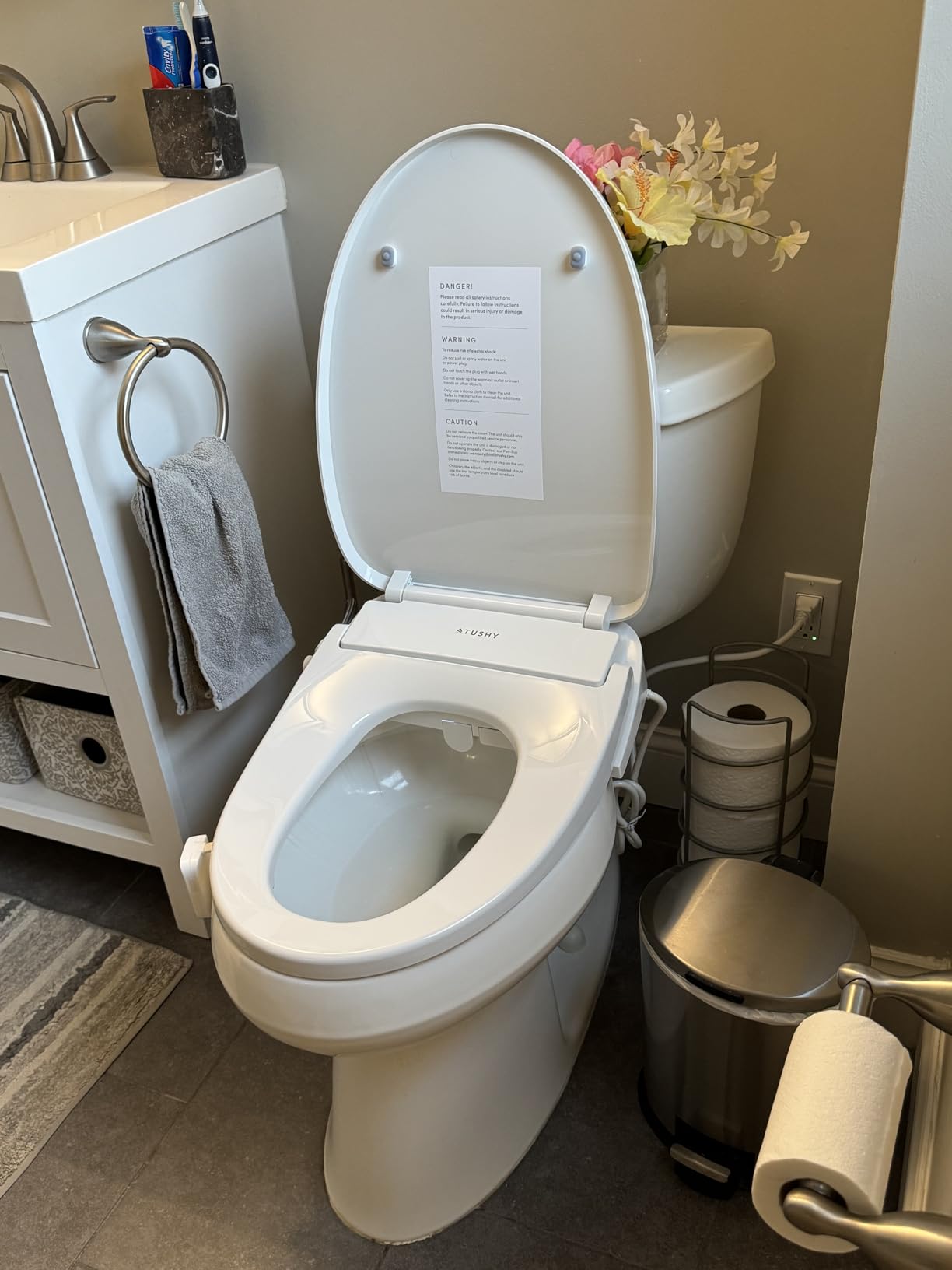 TUSHY Cloud+ Electric Bidet Toilet Seat w/Remote (Personal Settings Include: Instant Warm Water, Heated Seat & Air Dryer), Automatic Deodorizer, Night Light, Soft Close Seat & Lid (Elongated) customer photo 1