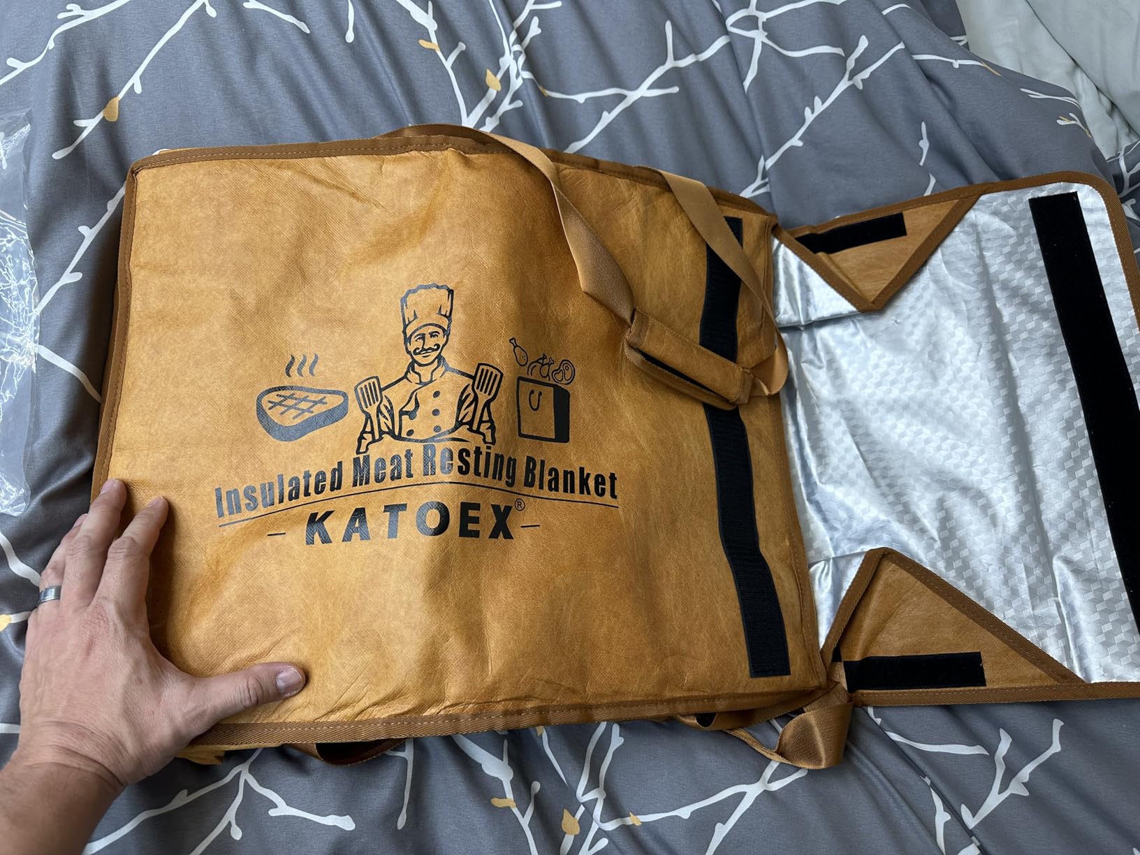 BBQ Blanket for Resting Meat, Large Brisket Resting Bag, Heavy Duty Smoker Meat Insulated Resting Bag, Insulated Meat Resting Bag for Smoking Large Brisket/Beef (49L Capacity) customer photo 1