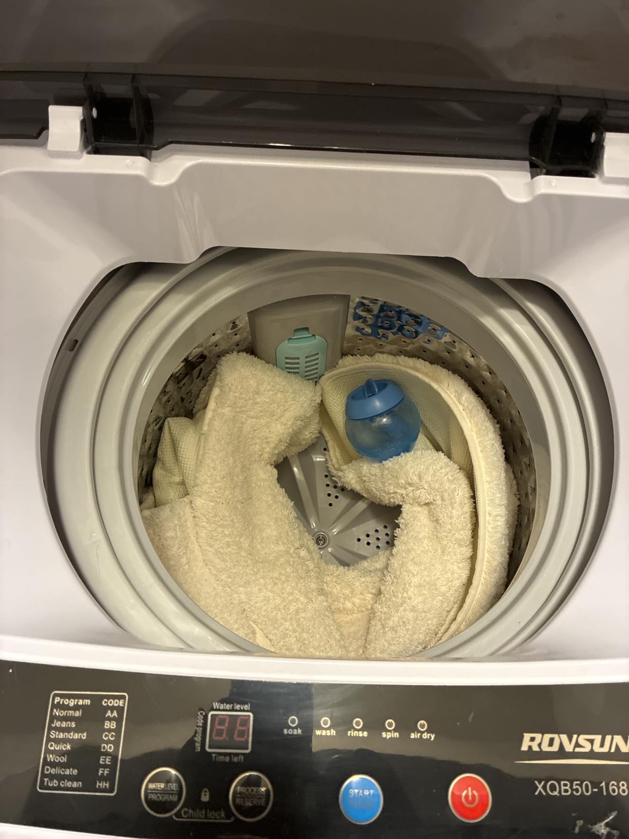ROVSUN 30LBS Washing Machine, Full-Automatic Portable Washer with Stainless Steel Drum, Electric Laundry Machine, Washer and Spin Dryer Combo with Drain Pump for Home, Apartment customer photo 1