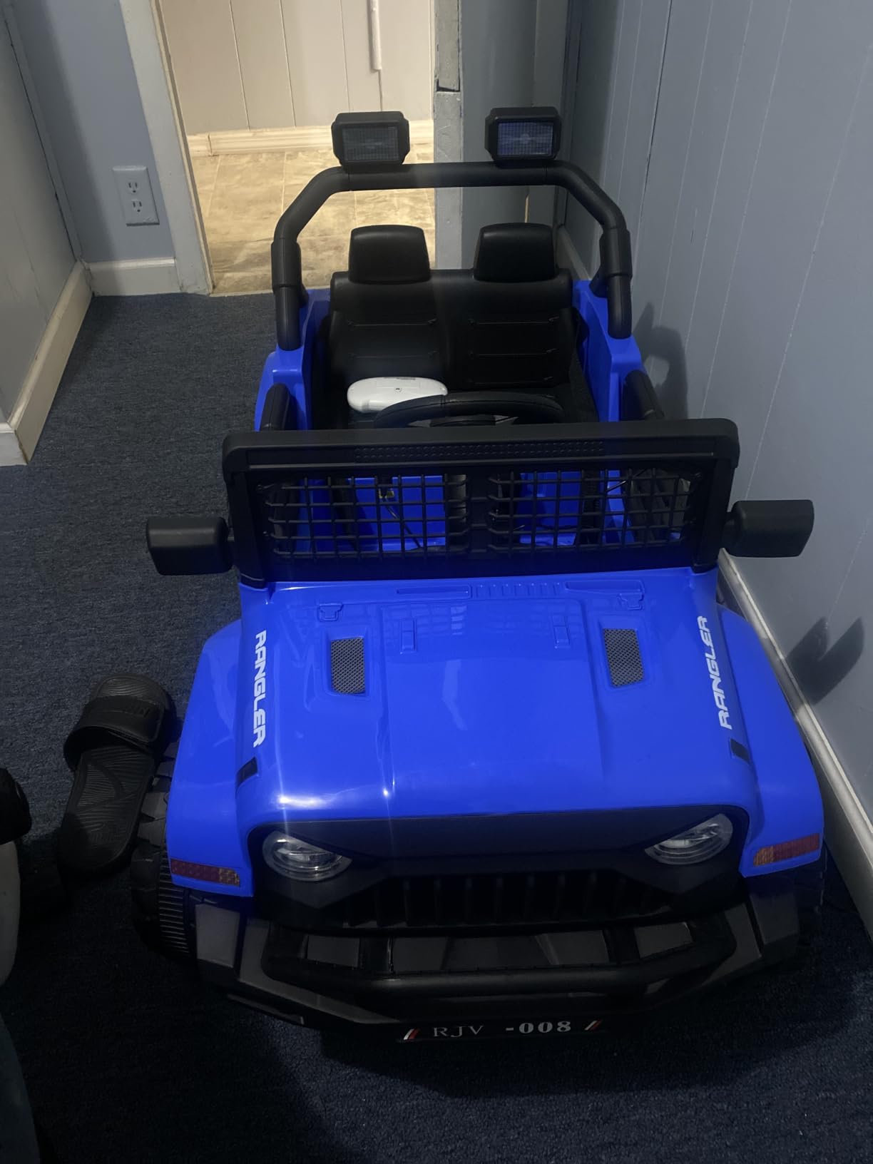 12V 7AH Kids Ride-On Truck Car, Electric Car with Parent Remote Control, Spring Suspension, LED Lights, Bluetooth, Music, Black customer photo 1