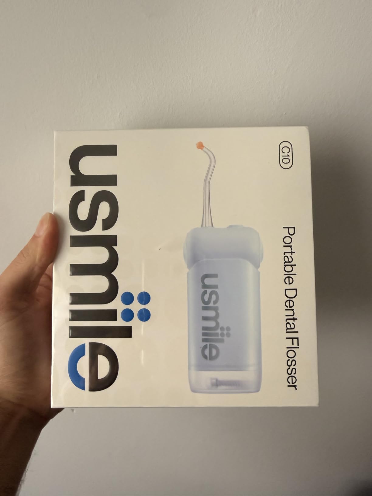 usmile C10 Portable Water Flosser for Travel, 95-Day Battery, IPX7, Blue | 180ml Tank, 4 Modes, 360° Nozzle, Cordless Oral Irrigator for Braces, Implants & Sensitive Teeth, Teeth Cleaner customer photo 1