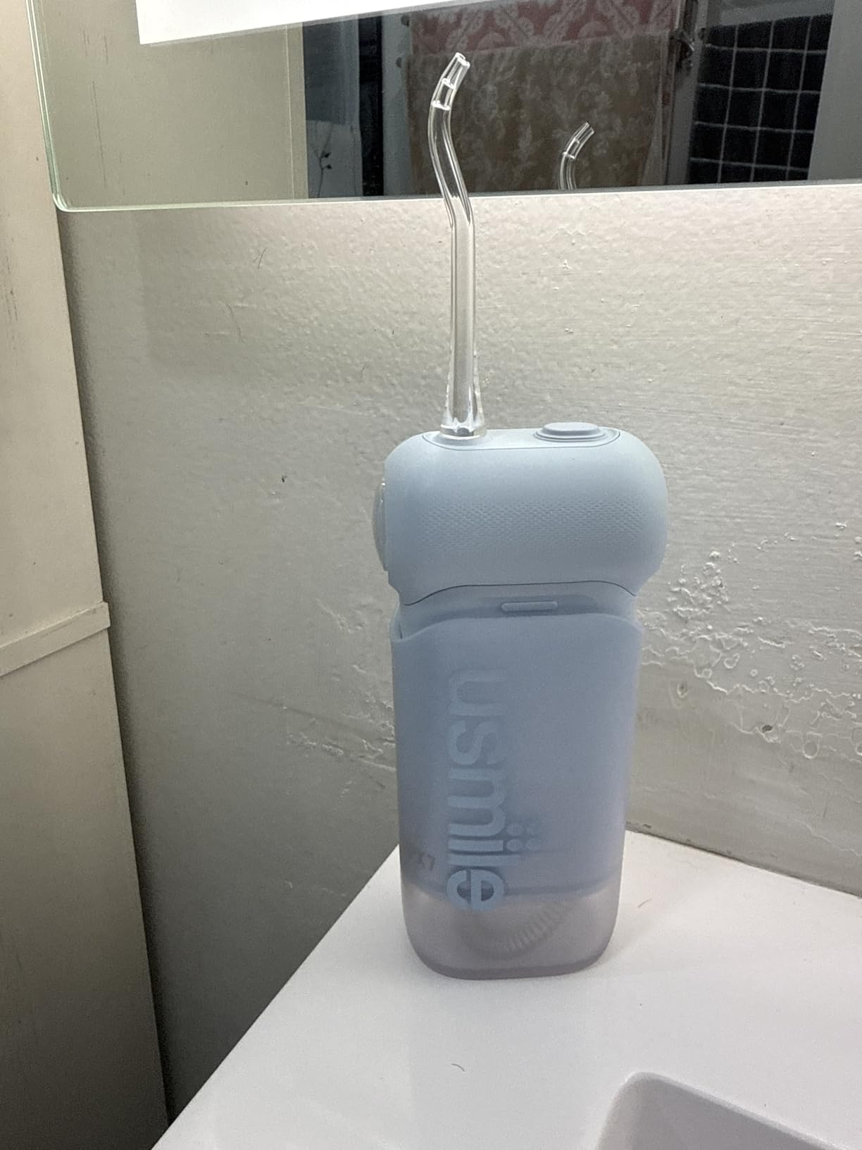 usmile C10 Portable Water Flosser for Travel, 95-Day Battery, IPX7, Blue | 180ml Tank, 4 Modes, 360° Nozzle, Cordless Oral Irrigator for Braces, Implants & Sensitive Teeth, Teeth Cleaner customer photo 2