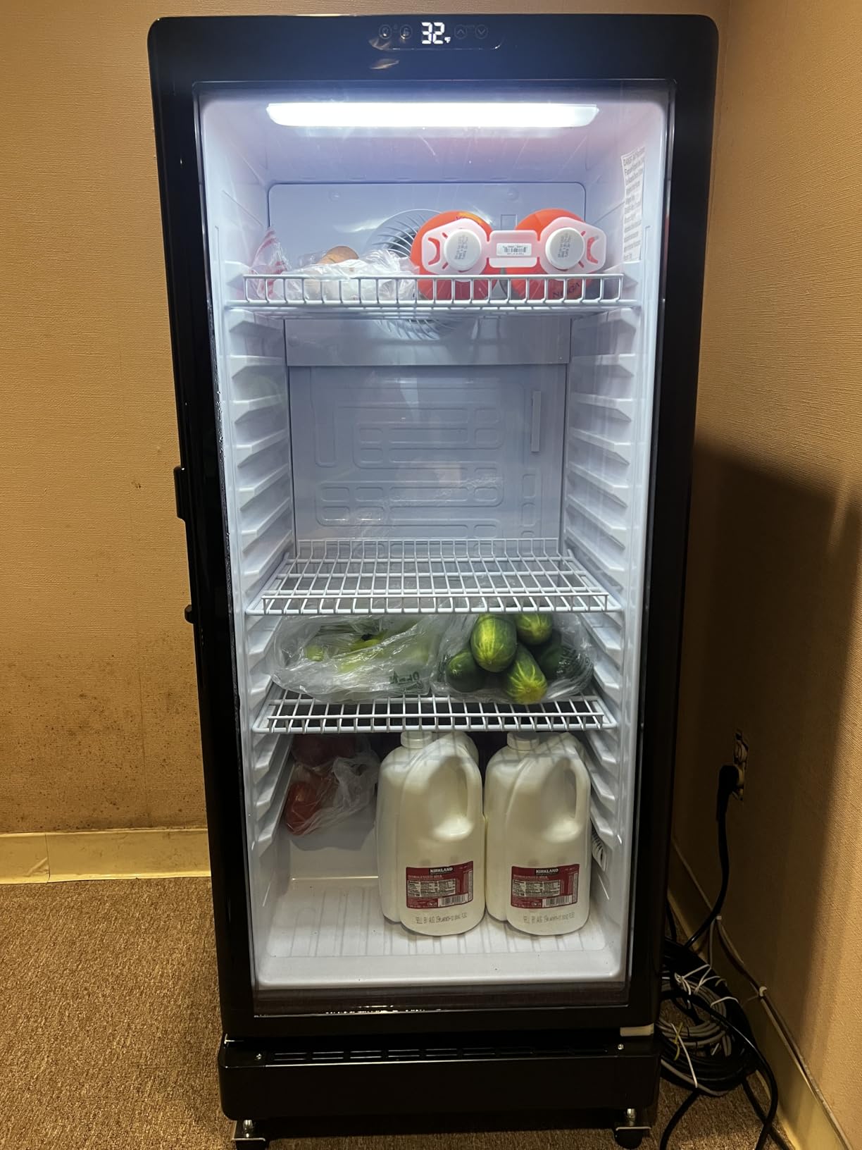 6 Cu.Ft Commercial Beverage Fridge with Glass Door | Double-Tempered Glass, Locking Key & LED, Indoor/Outdoor Use, Bar/Office/Restaurant, Adjustable Shelves, Energy Efficient customer photo 1