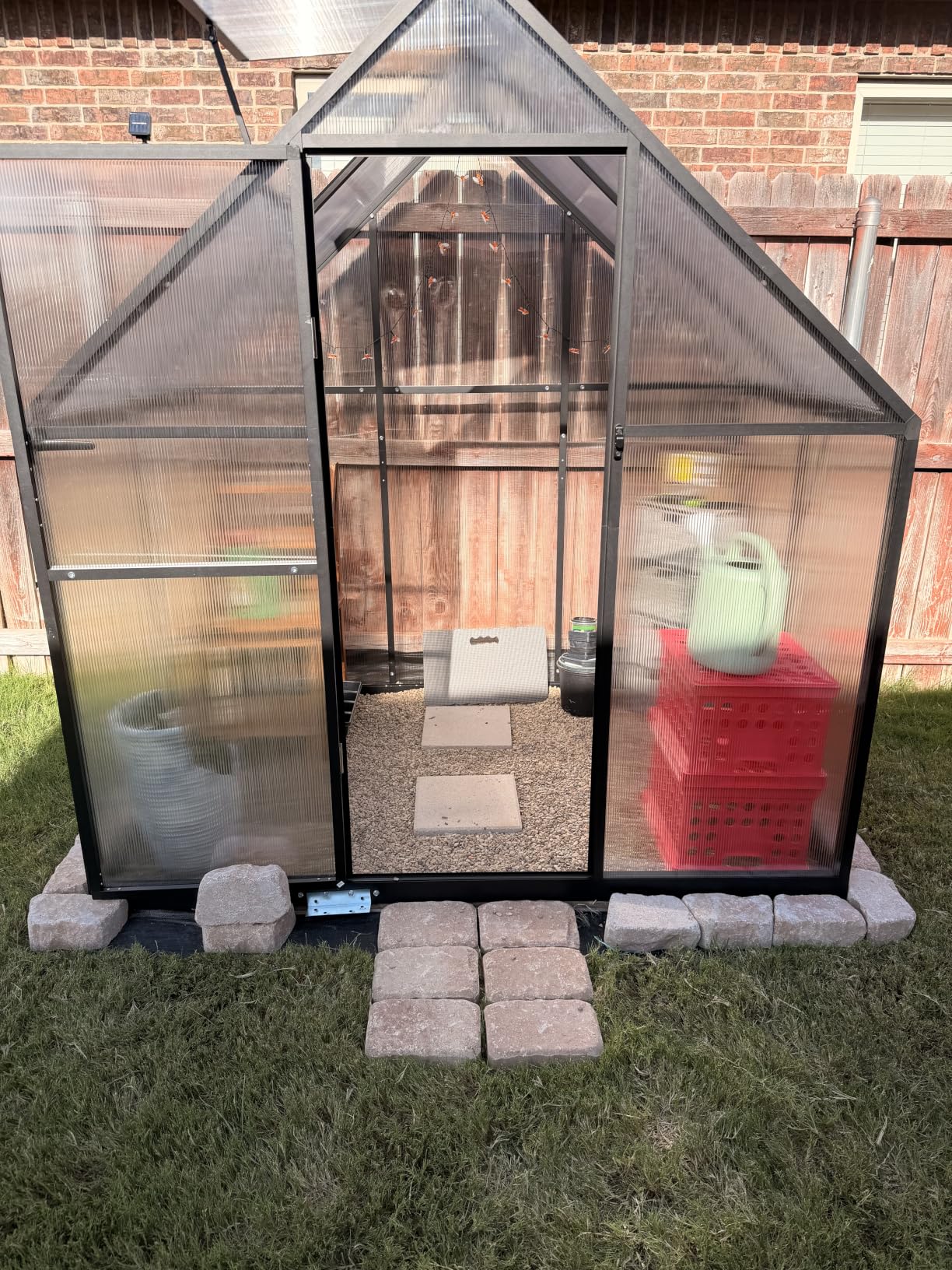 6 x 6 FT Polycarbonate Greenhouse for Outdoors, Heavy Duty Walk-in Greenhouses with Roof Air Vent, Aluminum Outdoor Green House Kit, Winter Garden House for Outside Backyard customer photo 1