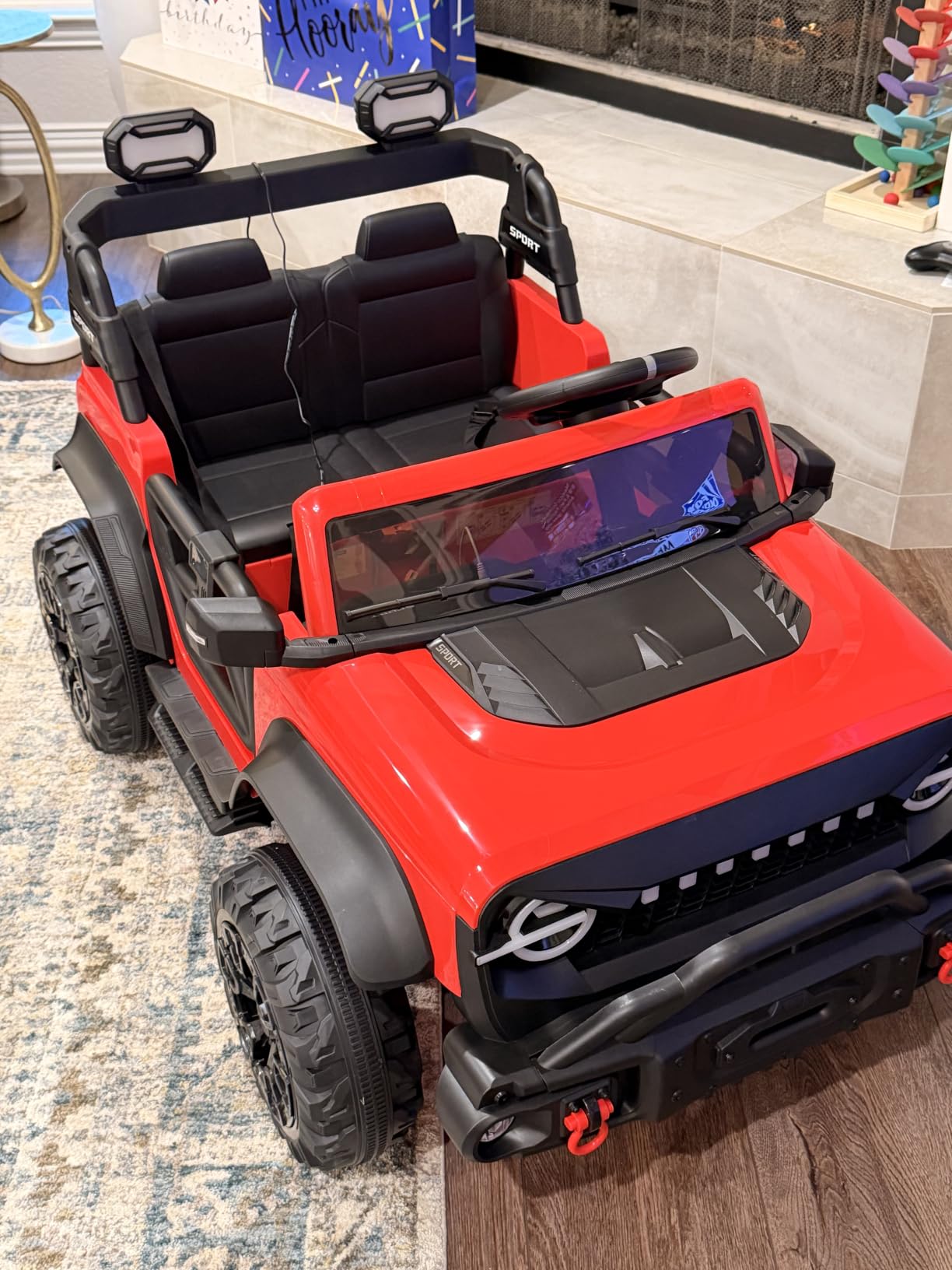 Best Choice Products Kids 24V 2-Seater Electric Ride On Car Truck w/ 132lb Weight Capacity, Parent Control, Bluetooth, LED Lights - Black customer photo 2