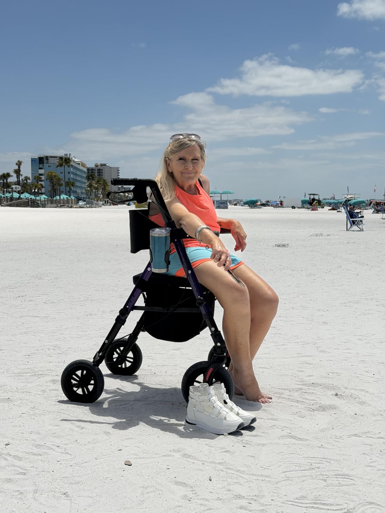 Akoasm Foldable Walkers for Seniors with Seat, Rollator Wheelchair Combo customer photo 1