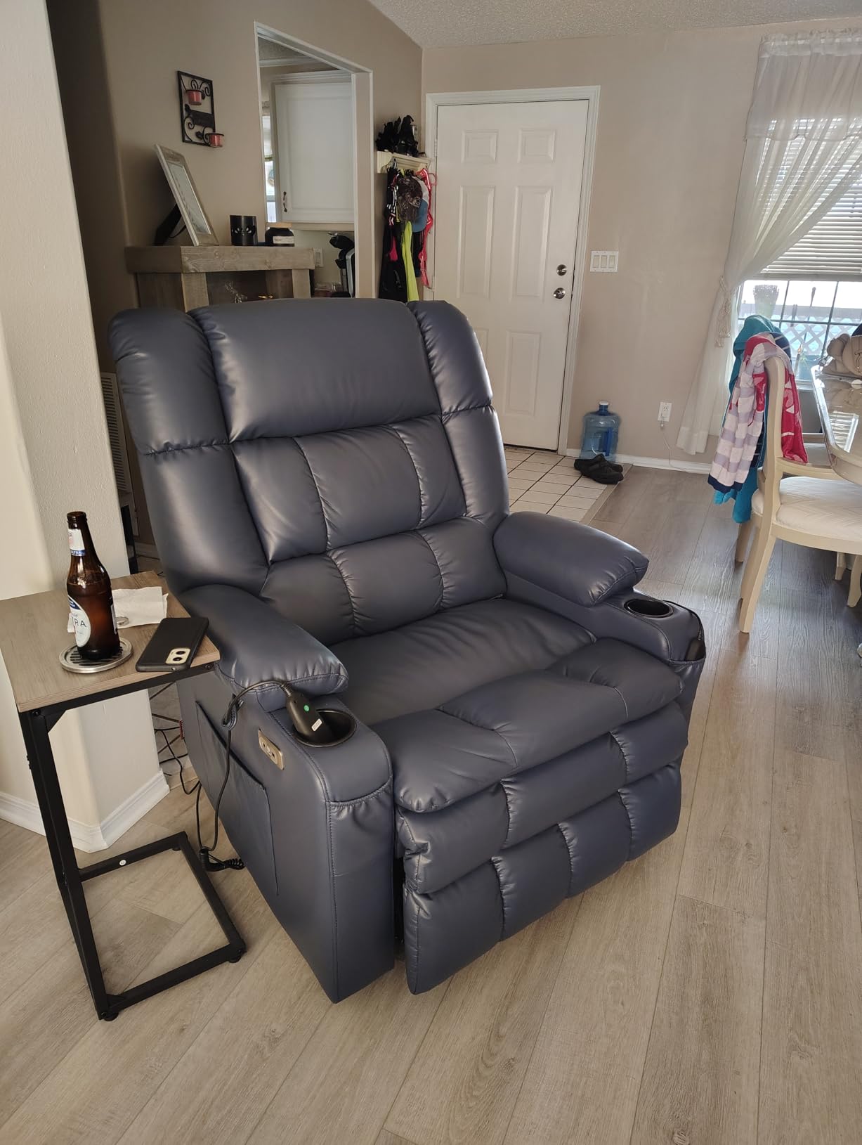MCombo Large Dual Motor Power Lift Recliner Chair for Elderly, Zero Gravity Lift Chair with Heat and Massage, Infinite Position, USB Ports, Faux Leather 7896 (Dark Brown, Large) customer photo 1