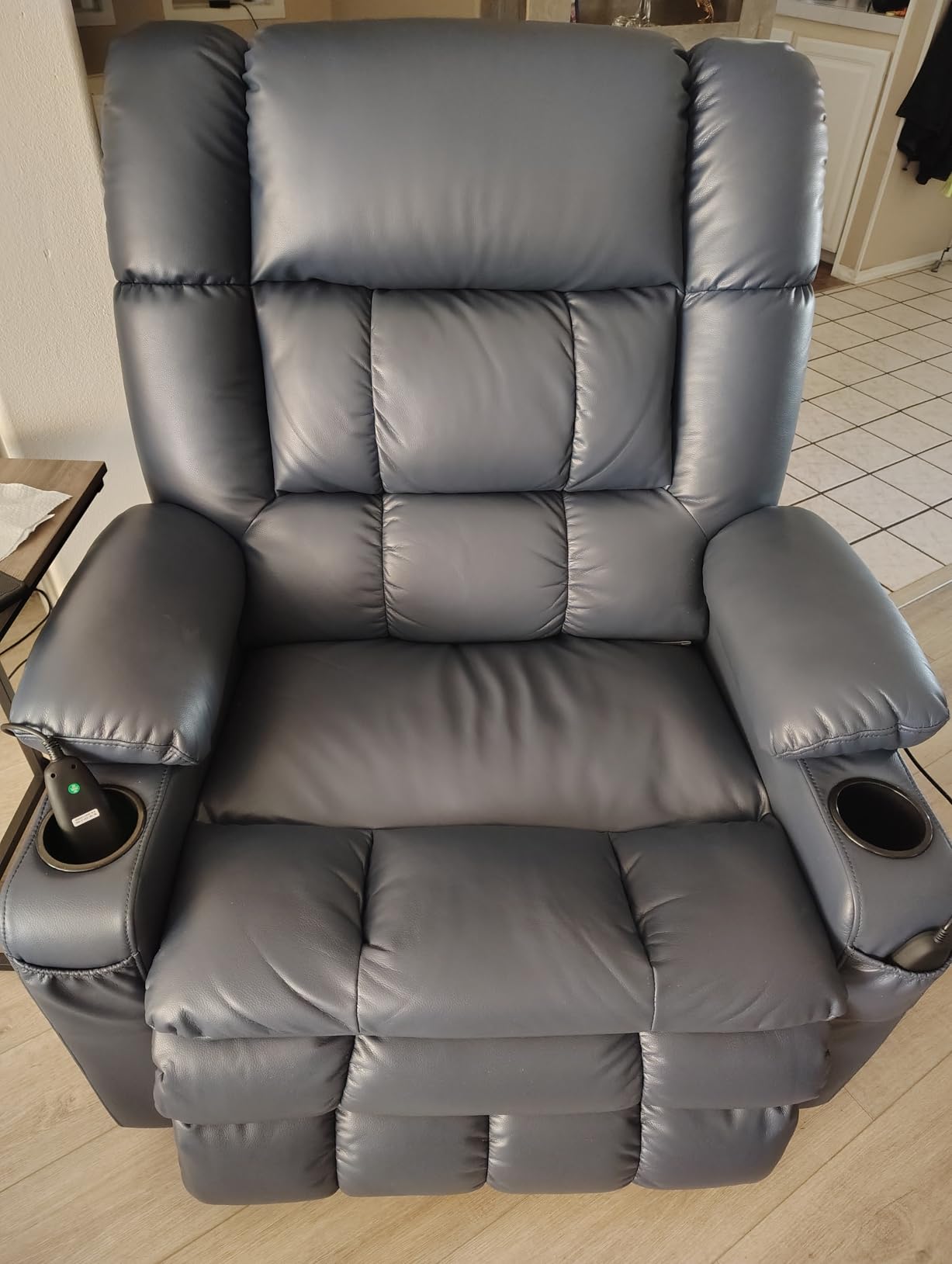 MCombo Large Dual Motor Power Lift Recliner Chair for Elderly, Zero Gravity Lift Chair with Heat and Massage, Infinite Position, USB Ports, Faux Leather 7896 (Dark Brown, Large) customer photo 2