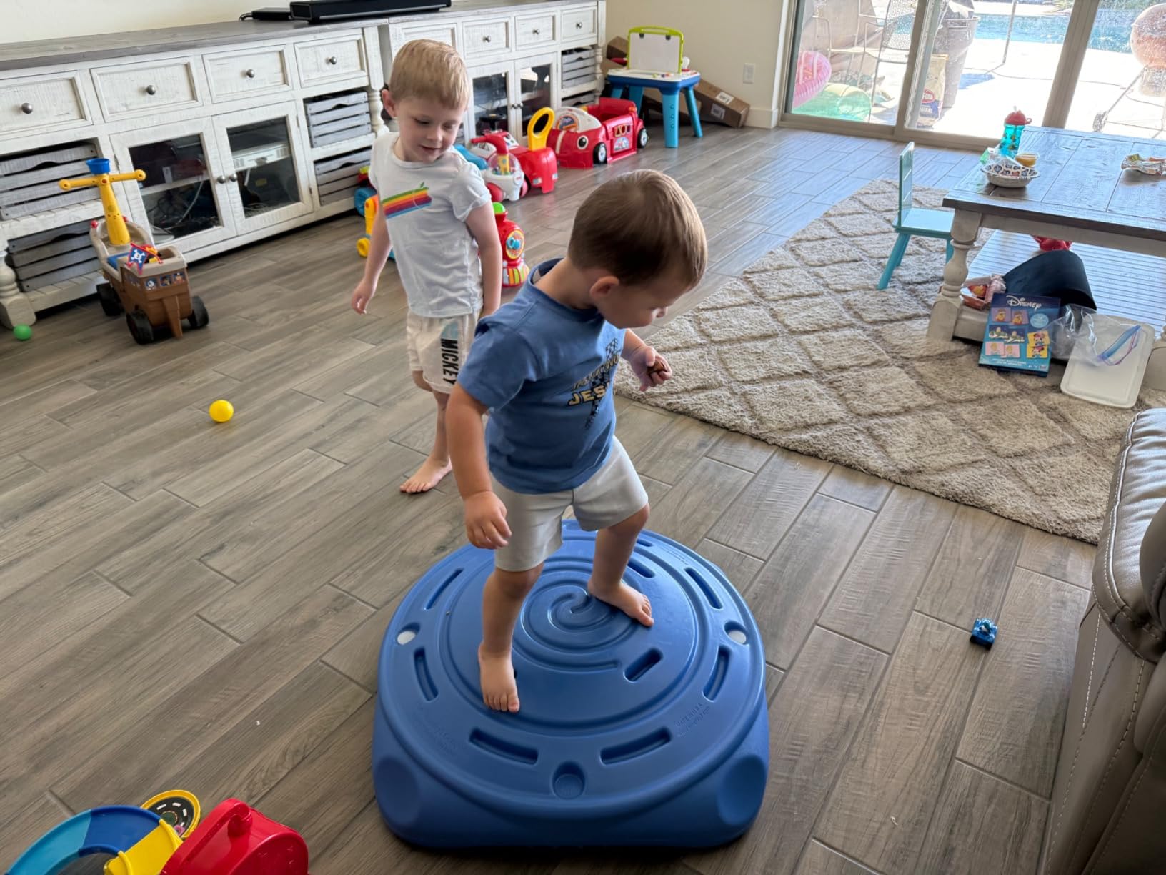 Simplay3 Rock and Spin Sensory XL Wobble Disk, 2 Pack Climbing Dome for Toddlers and Kids Rocking and Climbing, Indoor/Outdoor (Multicolor, 2 Pack), Ages 2-12 customer photo 1