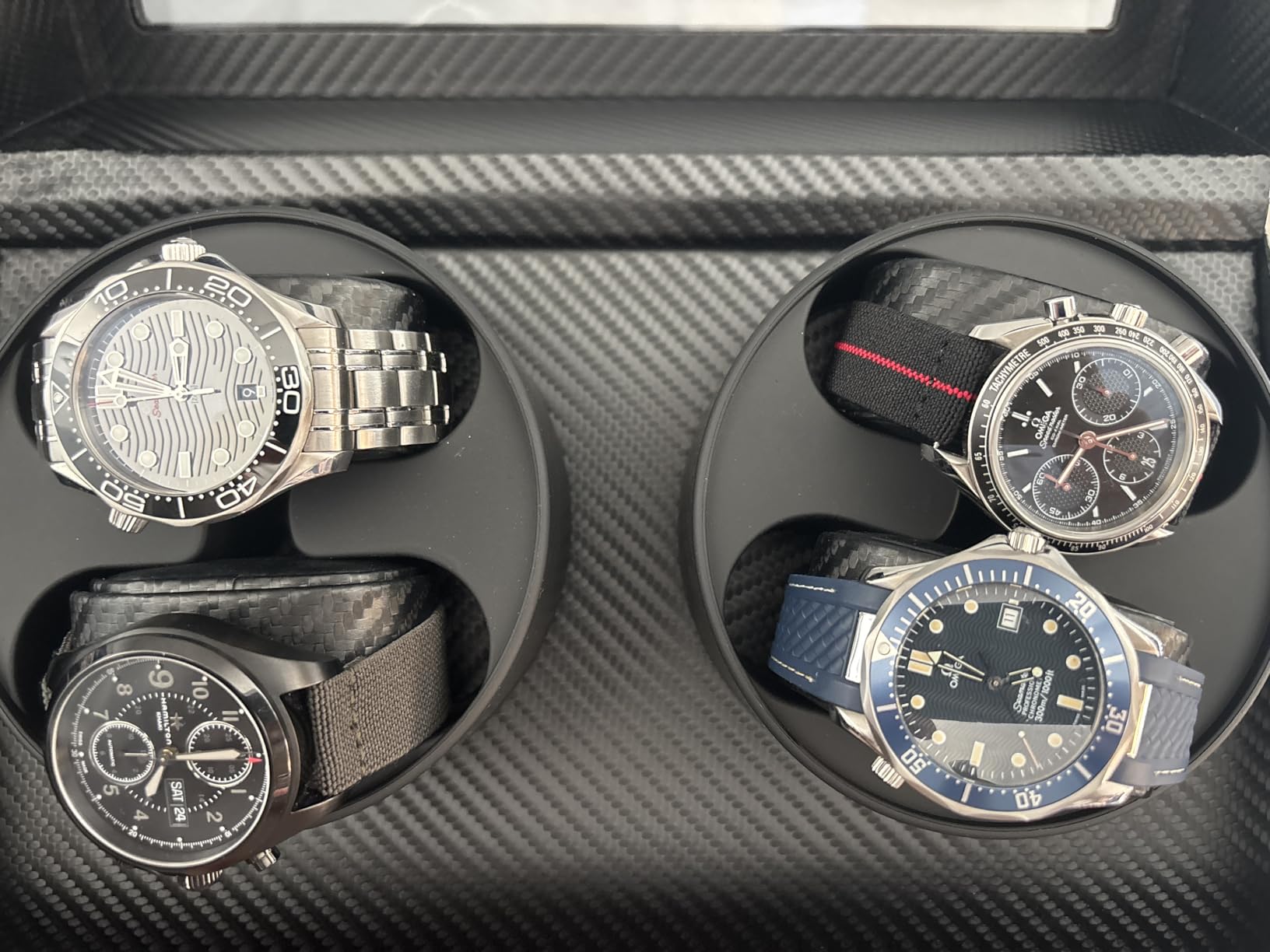 ANWBROAD Watch Winders For Automatic Watches, Watch Turner For Automatic | Automatic Watch Winder Box With Led Light, 4 Watch Winder, 4 Watch Rotator And Super Quiet Motor And 4 Rotation Mode, UJWW011Y customer photo 2