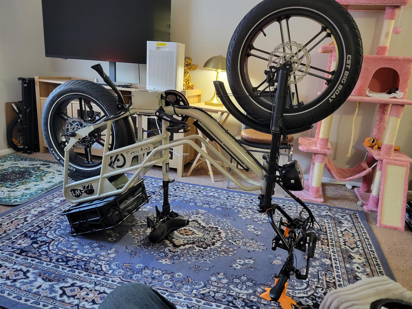 Dual Battery Electric Bike for Adults, 160 Miles Long Range Cargo Ebike with 48V 60AH Removable 2880WH Battery, 1450W Peak Motor Electric Bicycle, 20