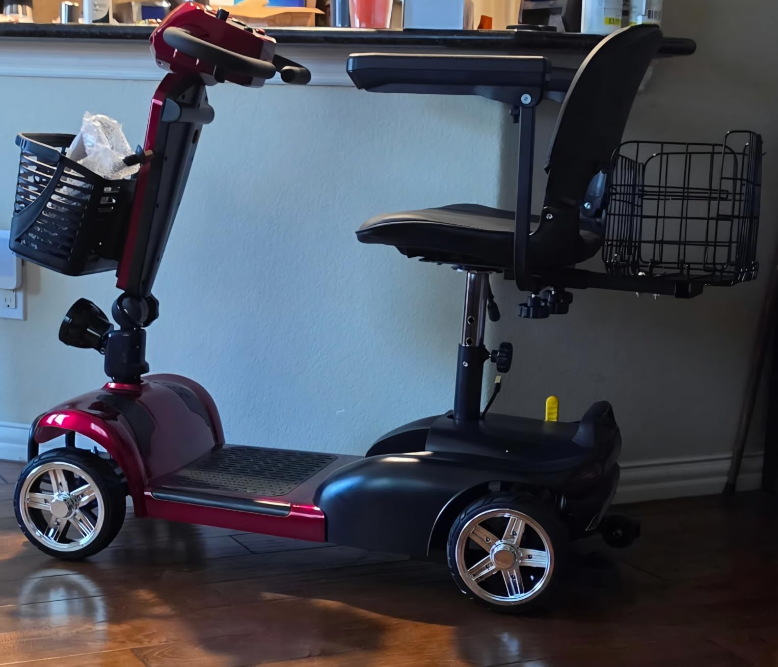 25Miles Eldryvon 4 Wheels Electric Mobility Scooter for Seniors, Dual Basket, 350W Powered Wheelchair with Rotating Seat, Foldable Motorized Scooter for Adults (Blue, 25Miles) customer photo 1
