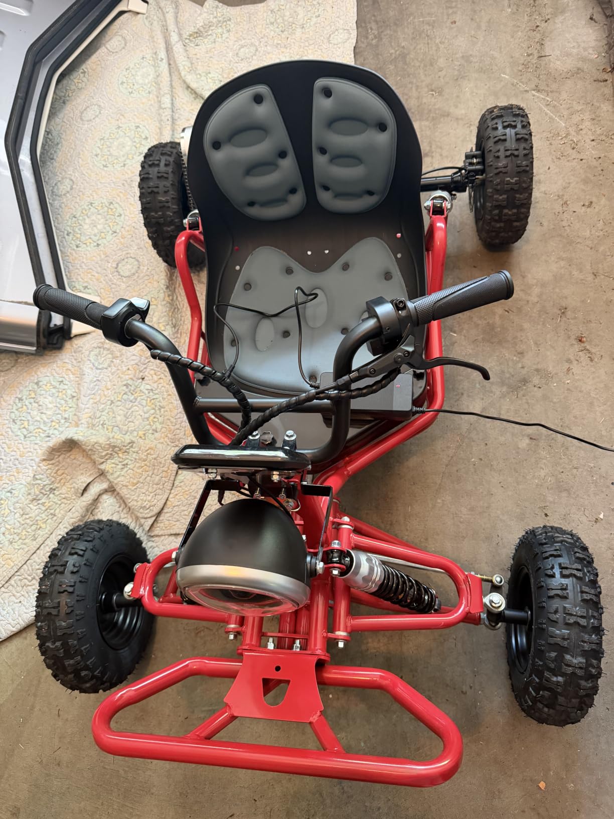 Zyliathor 48V 20Ah Electric Off-Road Go Kart for Adults & Kids (Red) | 30-Mile Range, Peak 2500W, 3 Speed 12-31 MPH, 4-Wheel Suspension, 4.10-6 Tires, Backyard Family Fun customer photo 1