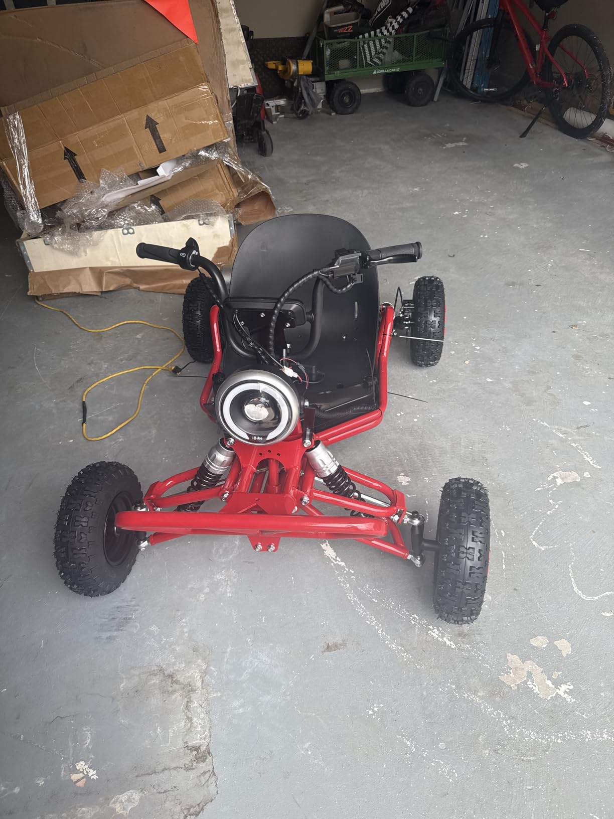 Zyliathor 48V 20Ah Electric Off-Road Go Kart for Adults & Kids (Red) | 30-Mile Range, Peak 2500W, 3 Speed 12-31 MPH, 4-Wheel Suspension, 4.10-6 Tires, Backyard Family Fun customer photo 2