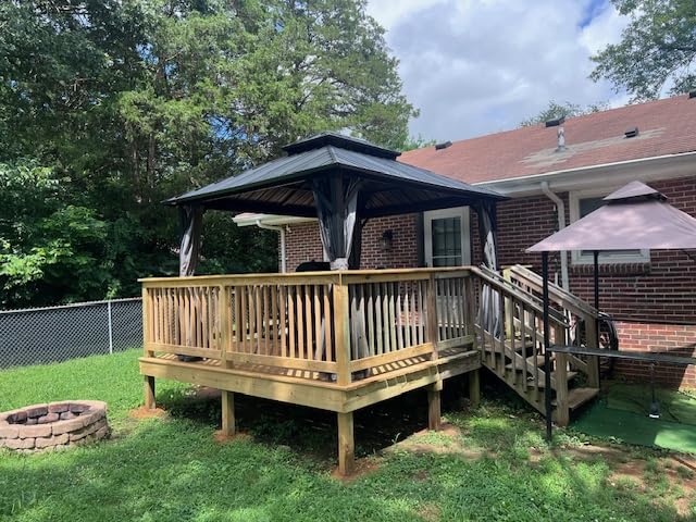 Aoxun Gazebo 10x12 Hardtop Gazebo with Double Galvanized Steel Roof, Gray | Metal Frame Outdoor Pavilion with Breathable Netting and Privacy Curtain for Backyard customer photo 2