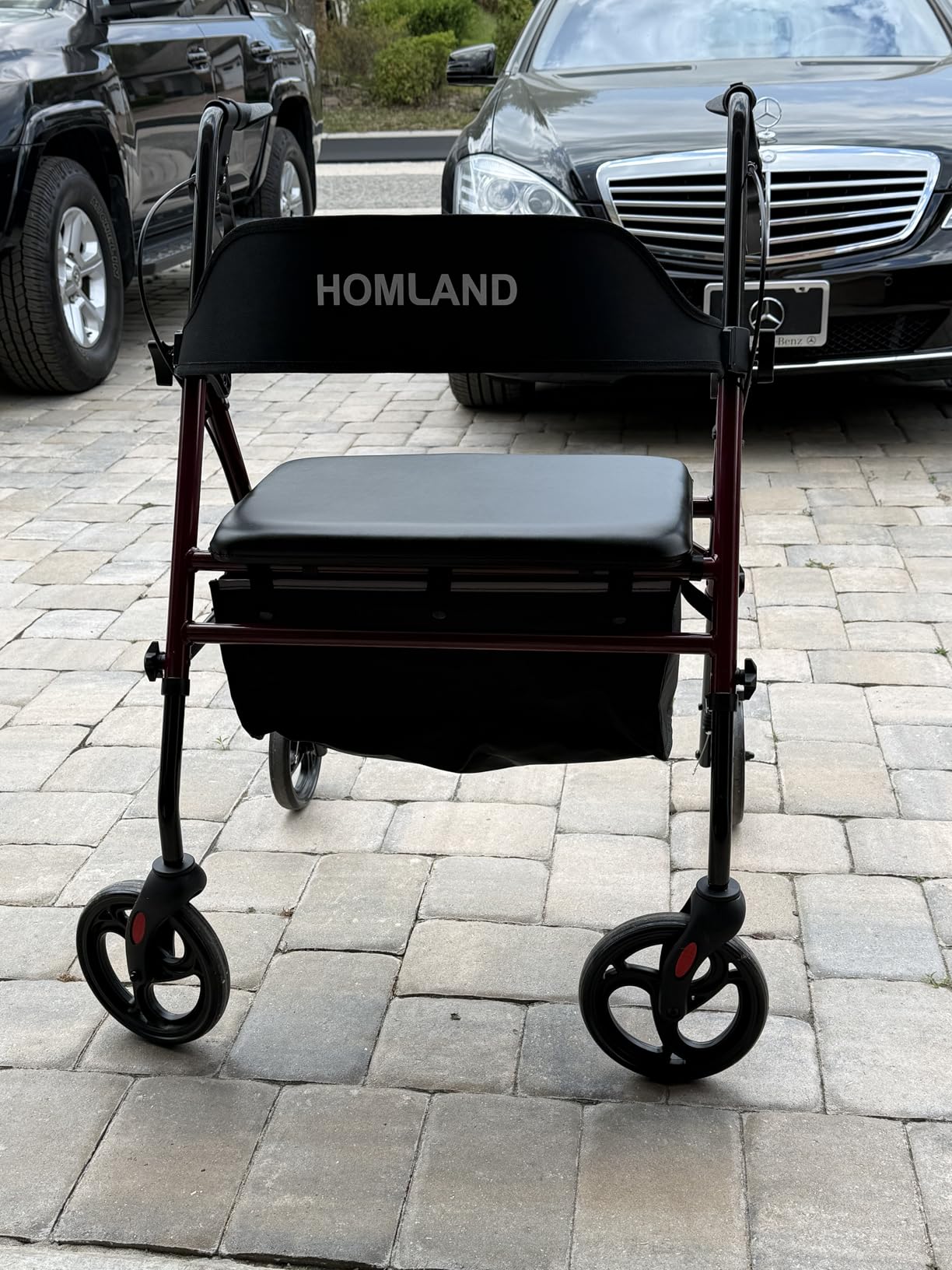 HOMLAND Bariatric Walkers for Seniors with Seat, 500lb Heavy-Duty Rollator | 19.7