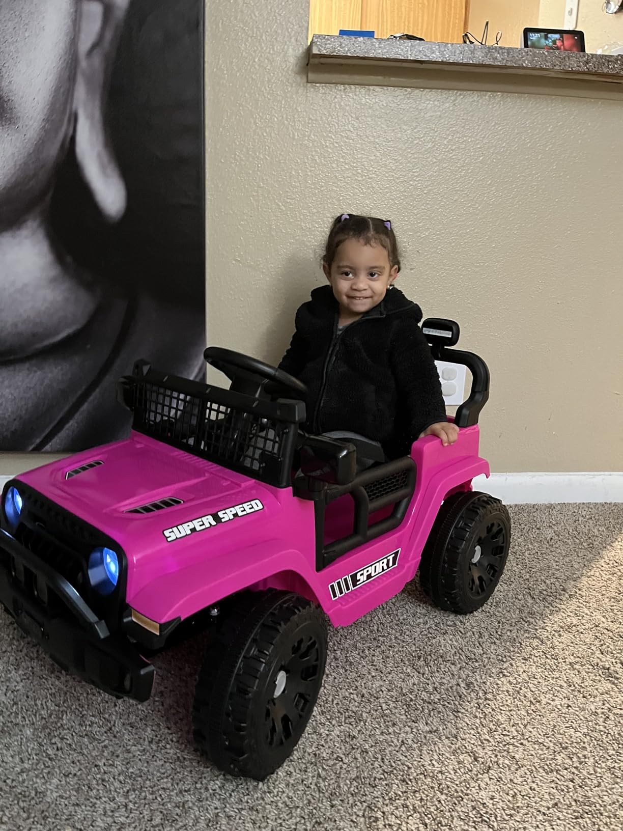 12V Ride on Toys for Kids with Parent Remote Control, Black | Electric Car with Spring Suspension, LED Lights & Music Player - Safe Battery Toy for Kids, Christmas & Birthday Gift customer photo 2