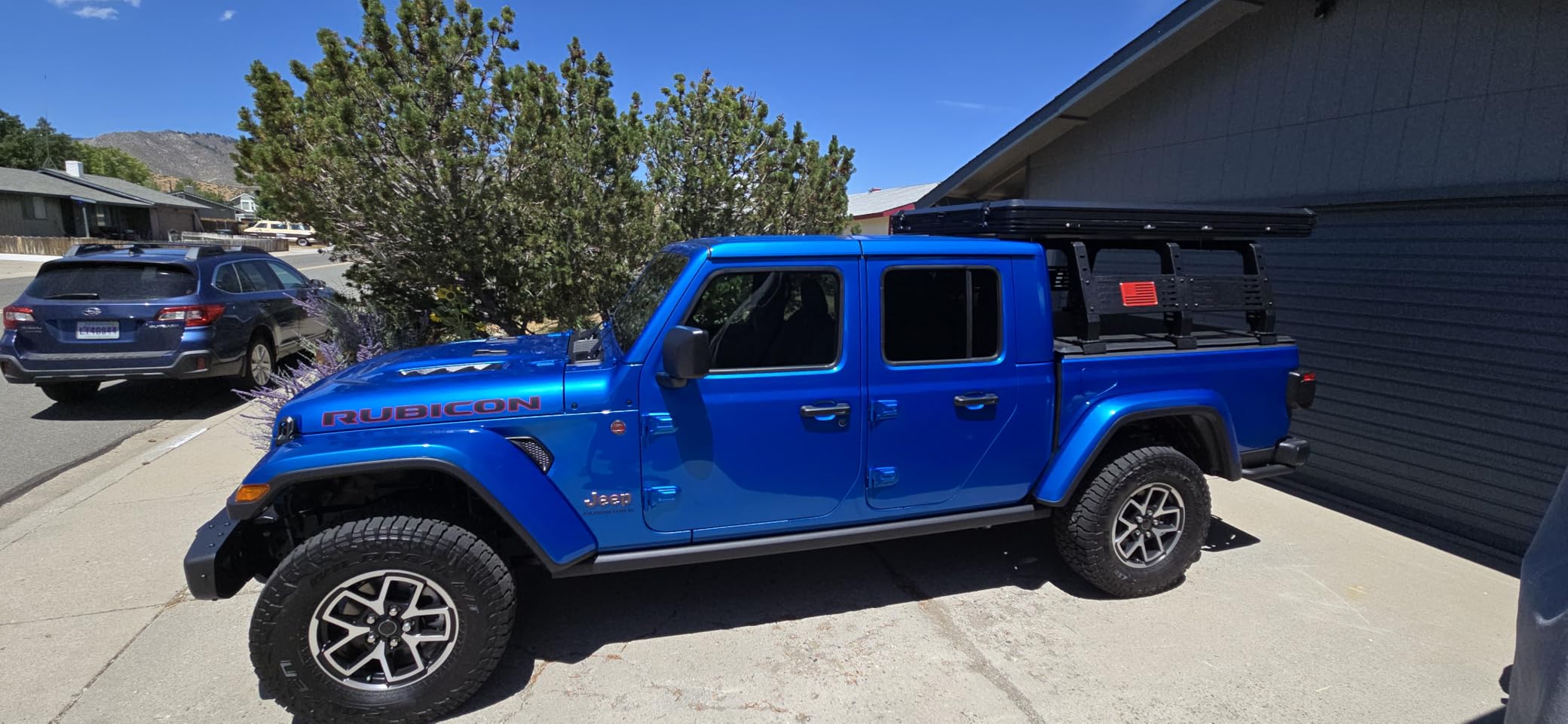 Aluminum Rooftop Tent Hard Shell, Pop Up Roof Tent Hardshell | 2-layer mat, LED light strip, 2 Person Car Roof Top Tent Camping for Jeep Truck SUV Trailer customer photo 2