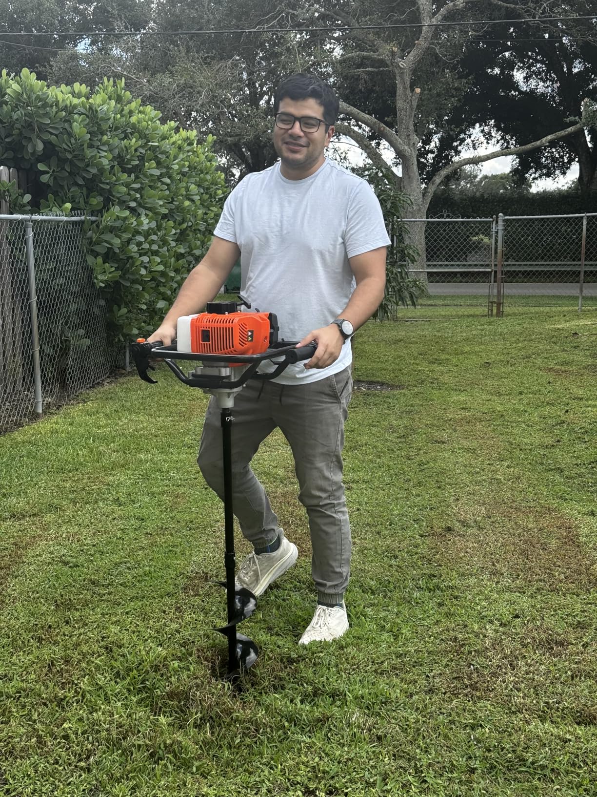 Baotree 62cc Gas Powered Post Hole Digger, Earth Auger with 6
