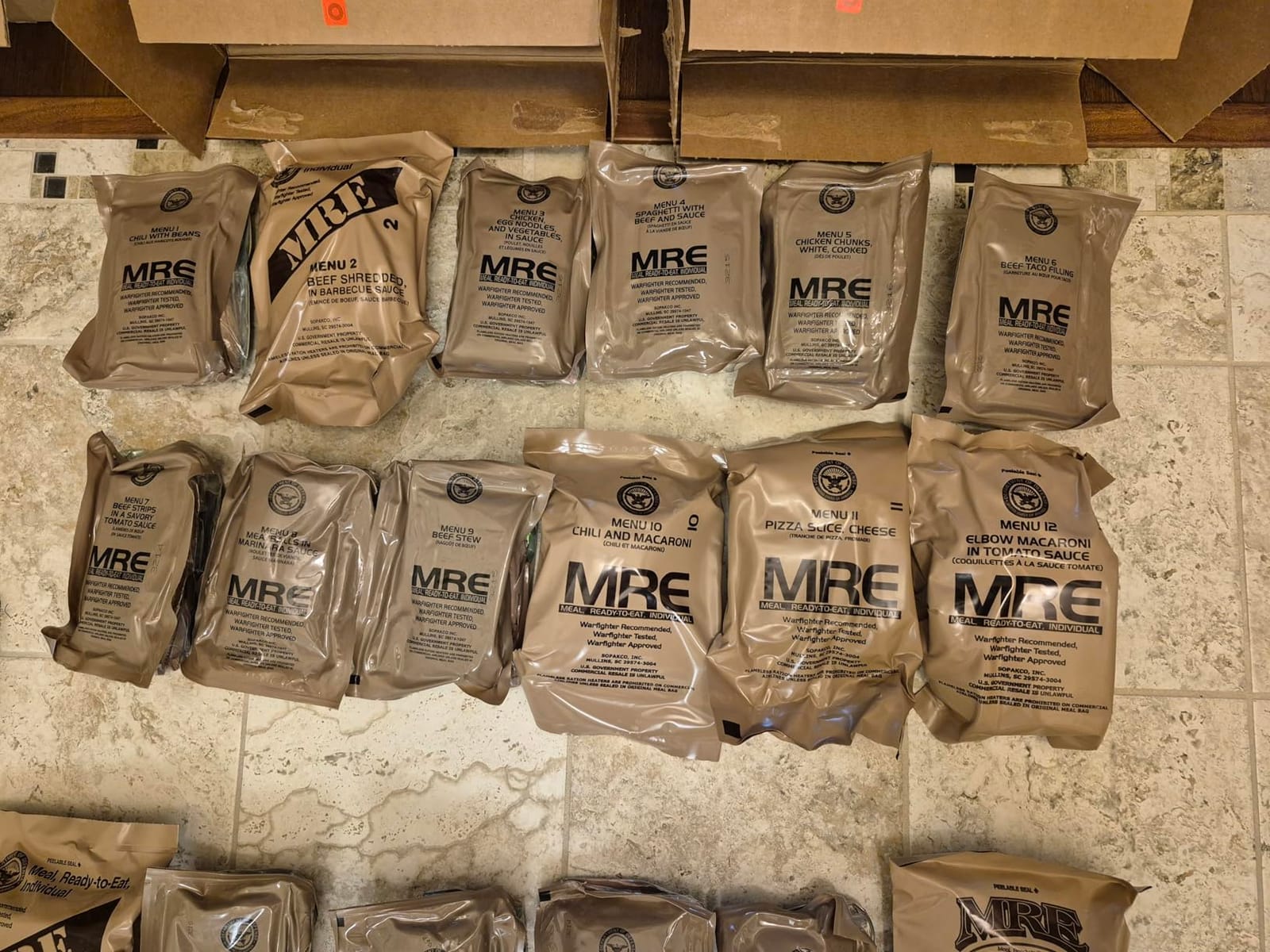2026 Inspection MRE, U.S. MRE Meals, Emergency Supplies, Emergency Food Supply, Survival Food w/Flameless Heater, Ready Meals (Variety Pack of 24) - (A & B Case Fresh Stock) MREs have 10 Year Shelf Life From Inspection Date customer photo 1