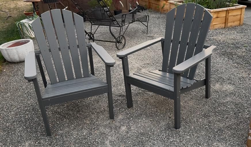 nevilywood Stackable Adirondack Chair, HDPE Outdoor Chair Set of 4, Coffee customer photo 2