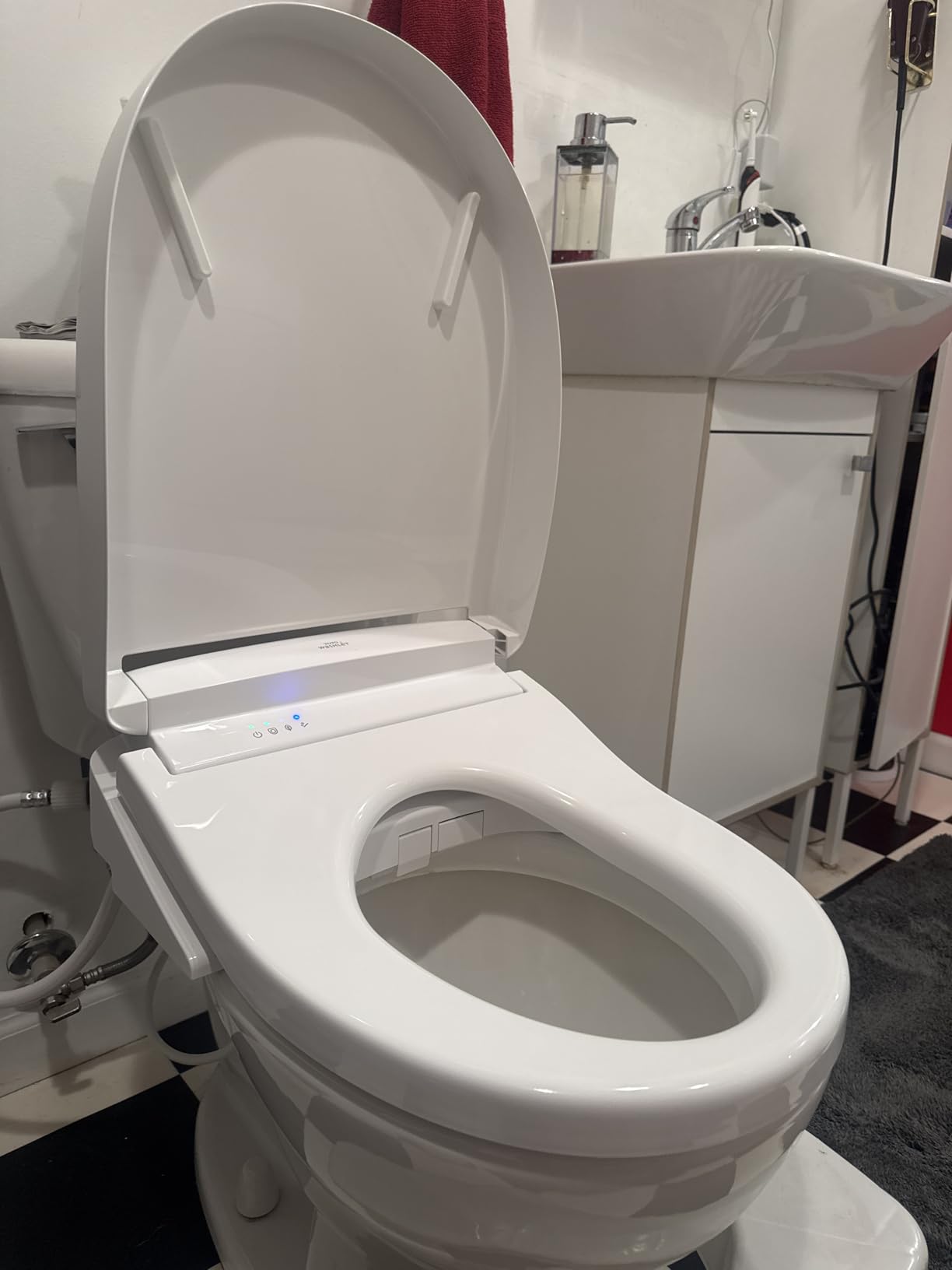 TOTO WASHLET S5 Electronic Bidet Toilet Seat with Instantaneous Water Heating, PREMIST and EWATER+ Wand Cleaning, Elongated, Cotton White - SW3446#01 customer photo 2