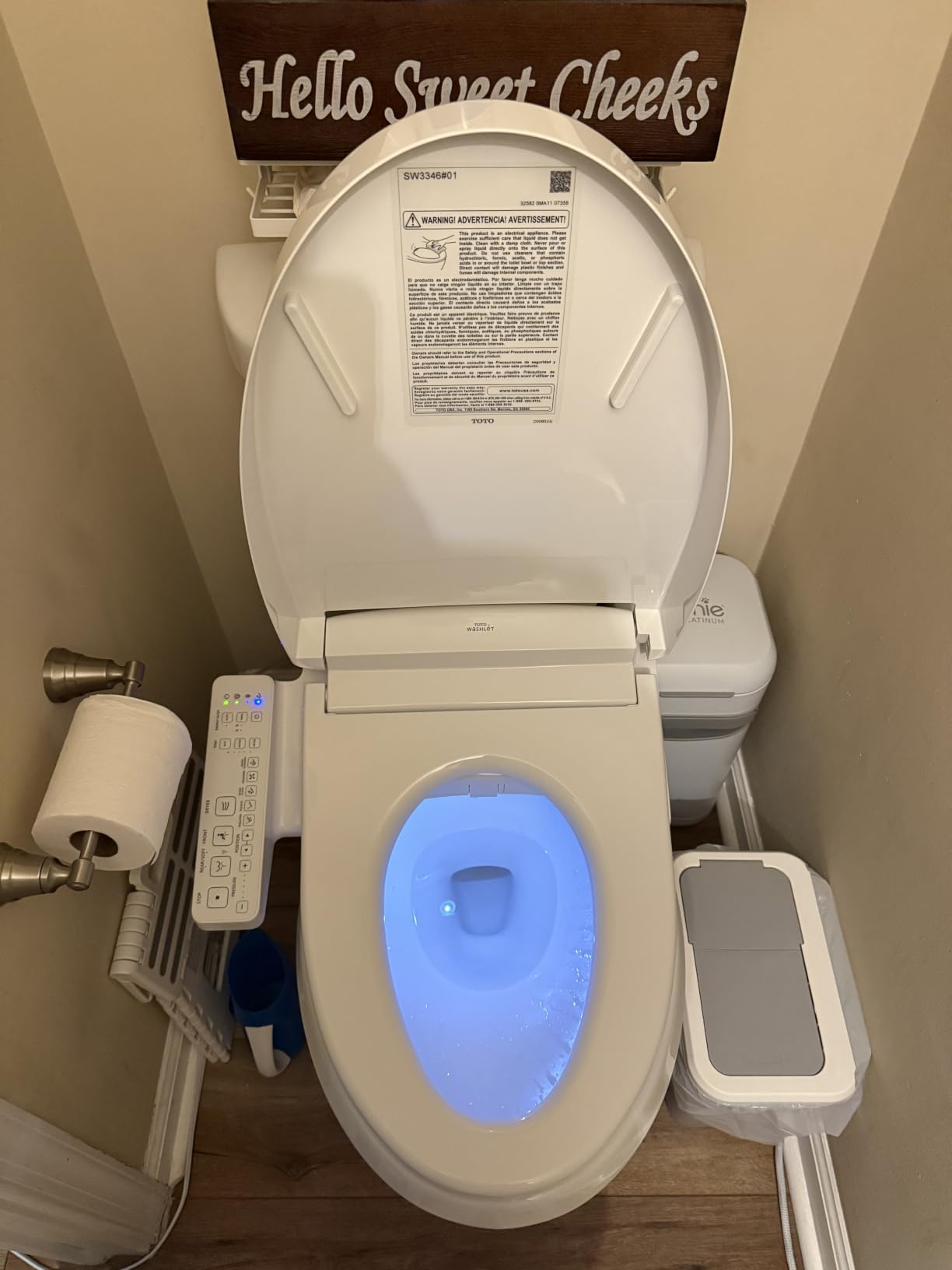 TOTO WASHLET S2 Electronic Bidet Toilet Seat with Instantaneous Water Heating, PREMIST and EWATER+ Wand Cleaning, Elongated, Cotton White - SW3346#01 customer photo 2